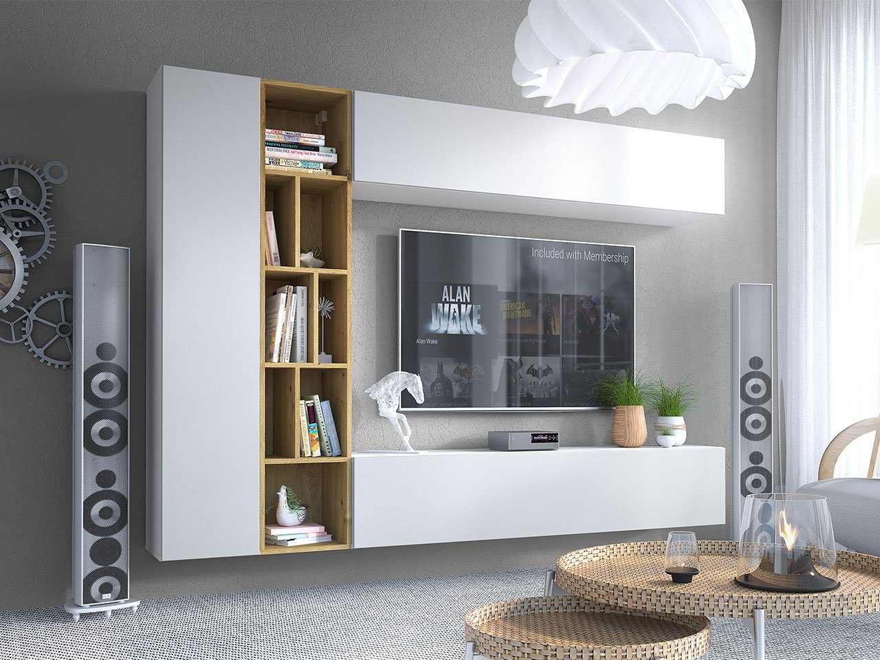 MIRJAN24 Wohnwand Kodita, (Komplett-Set, 3x Hängeschrank, Regal), Praktisch günstig online kaufen