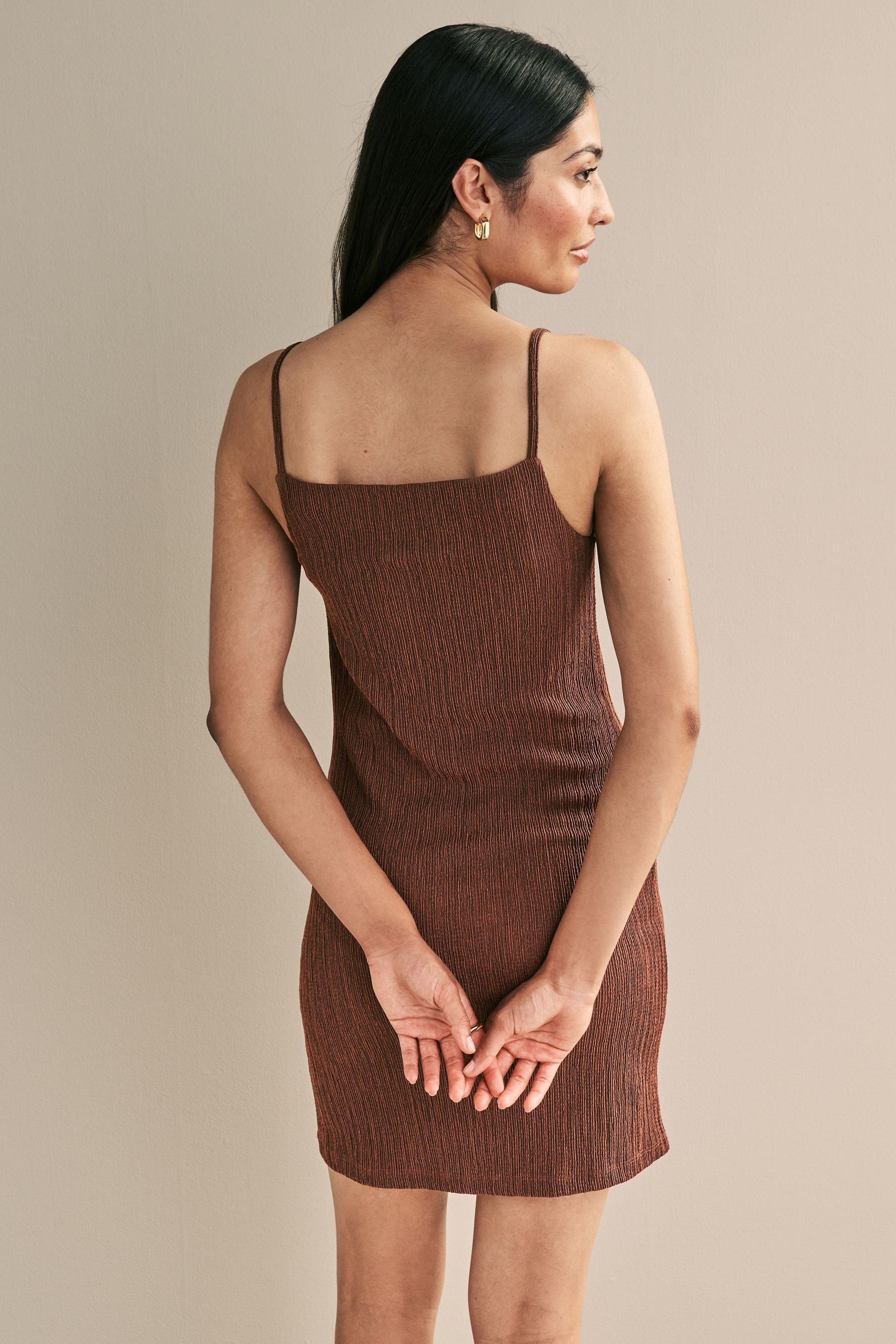Next Minikleid Strukturiertes Minikleid mit eckigem günstig online kaufen