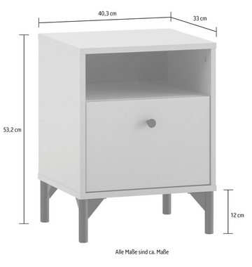 Schildmeyer Nachttisch Smash, Breite 40 cm, Schublade mit Teilauszug und hochwerigen Metallbeschlägen