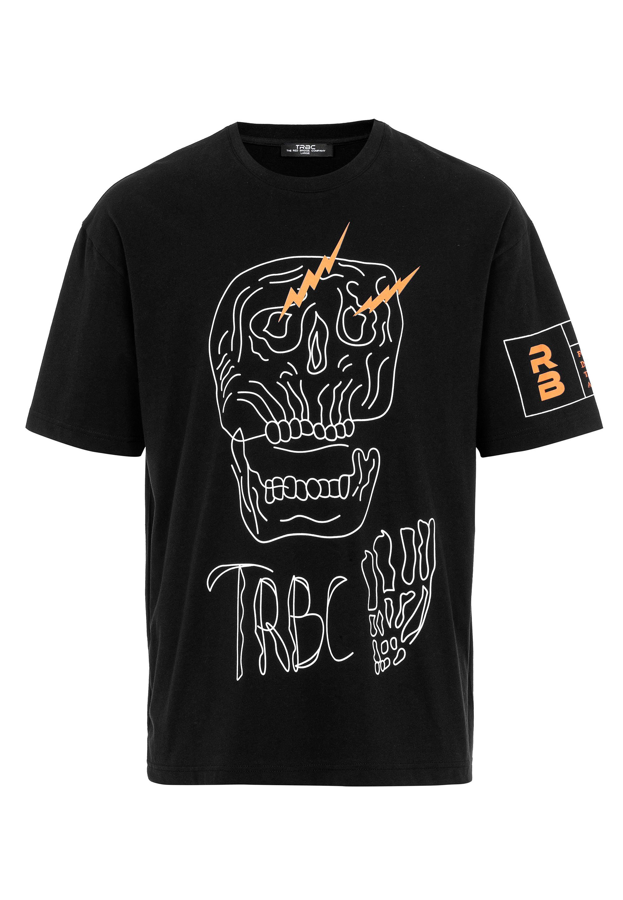 schwarz Totenkopf-Print T-Shirt RedBridge McAllen stylischem mit