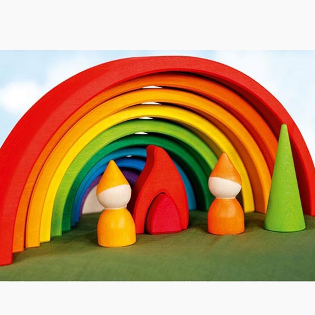 goki Stapelspielzeug Bausteine, Großer Regenbogen, (packung, 11-tlg), ein Klassiker unter den Holzspielzeugen.