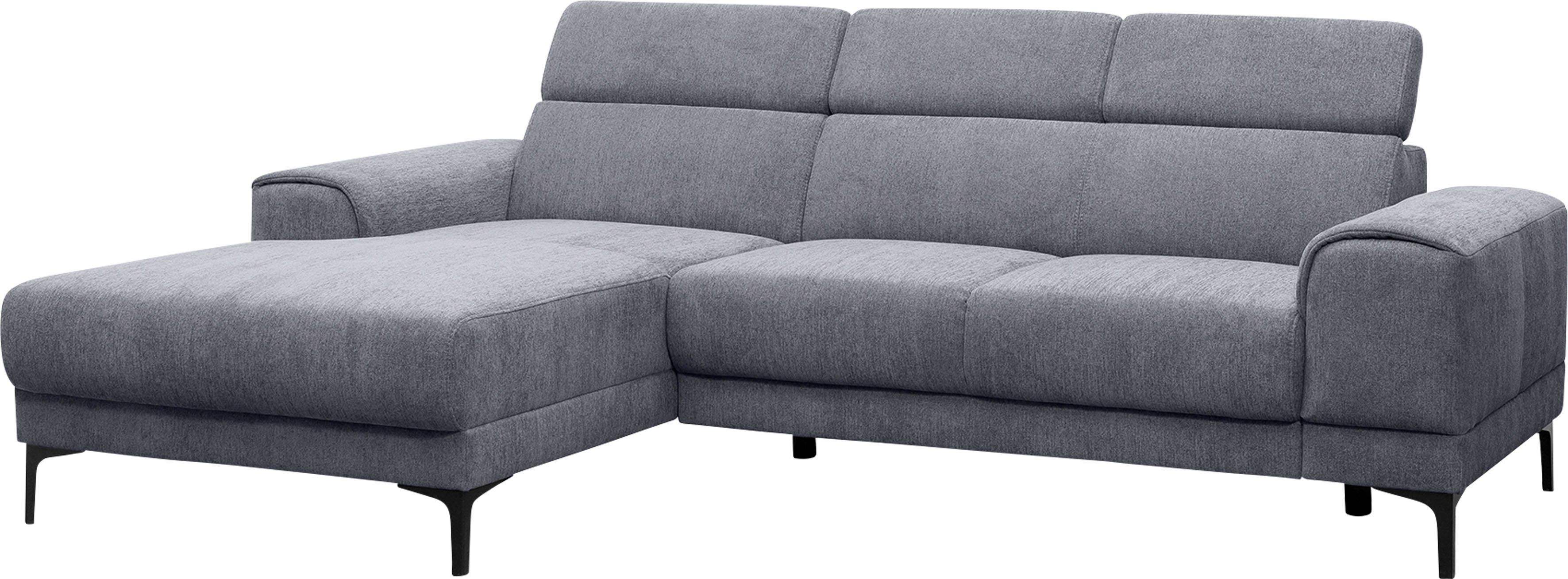 frei fashion sofa 3 Kopfstützen, - wahlweise exxpo Ophelia, Raum im Ecksofa stellbar Sitztiefenverstellung,