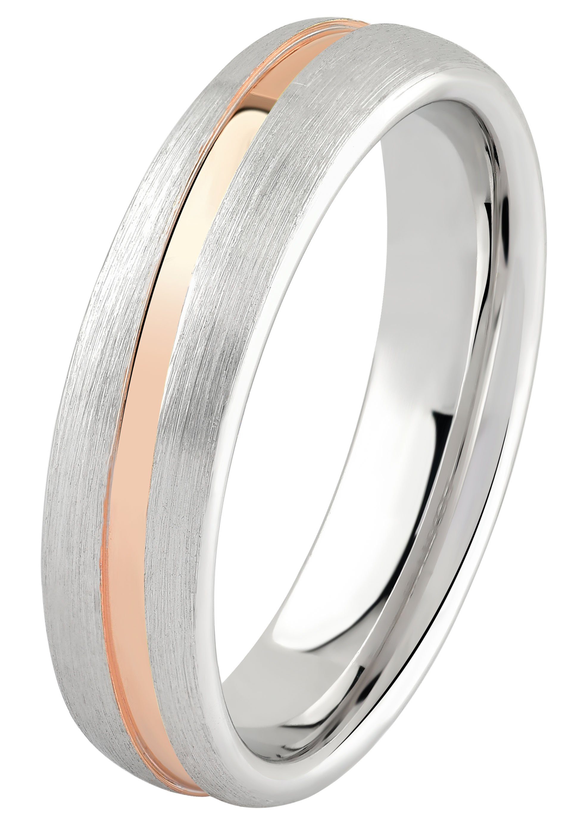 DOOSTI Trauring Ehering Silber Schmuck Zirkonia ohne Partnerring o. Geschenk Trauring LIEBE, mit silberfarben-roségoldfarben 925