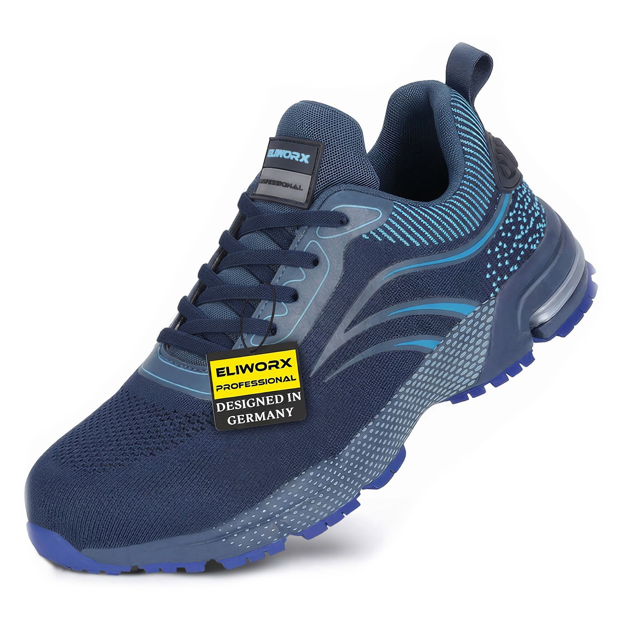 ELIWORX S1 PL Schuh mit Stahlkappe, Atmungsaktives Mesh - Arbeitsschuhe Herren Sicherheitsschuh Durchtrittsichere Zwischensohle aus Kevlar, besonders rutschhemmend