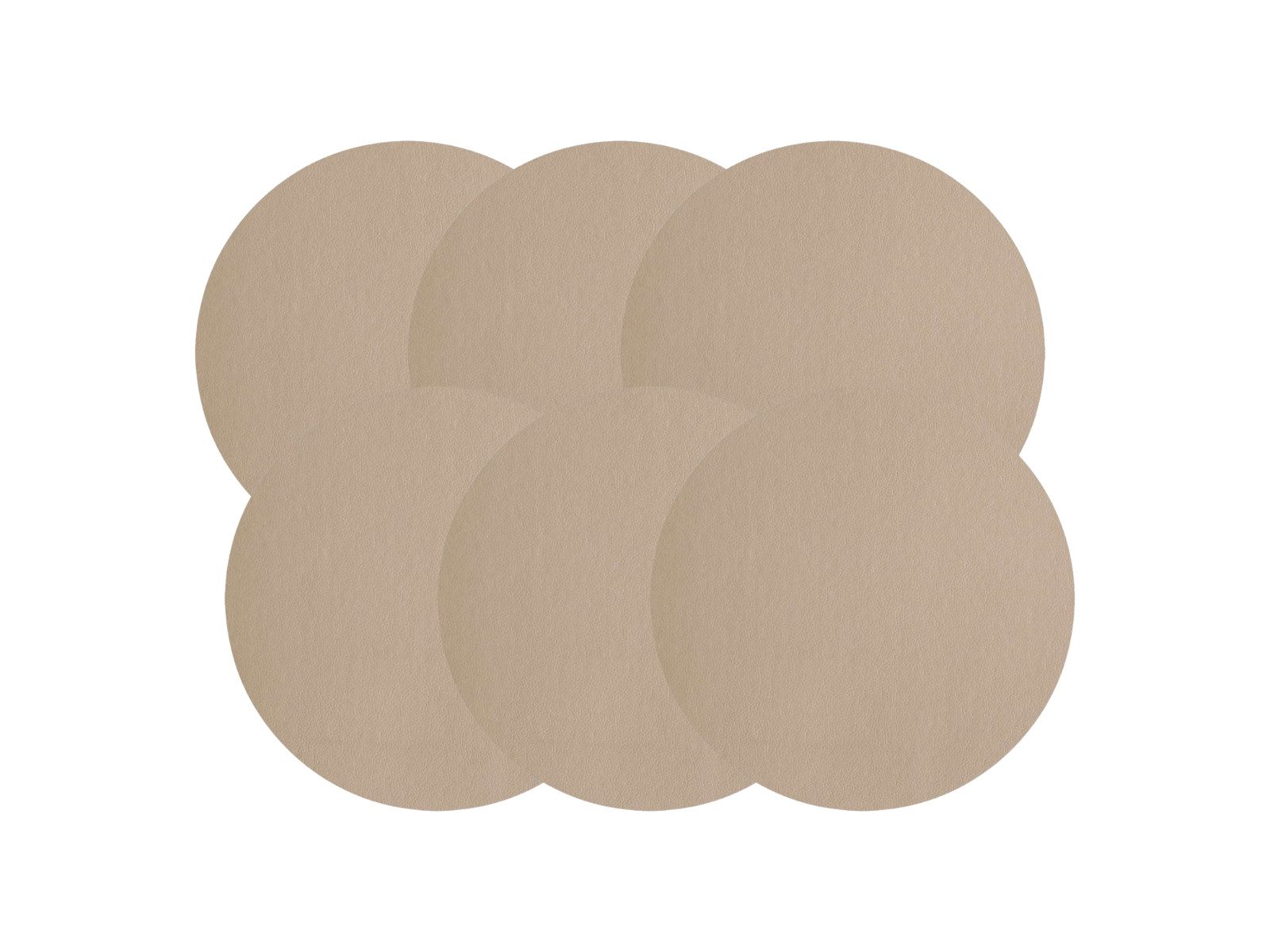 ASA SELECTION Platzset Tischset rund Lederoptik stone 38cm Set6