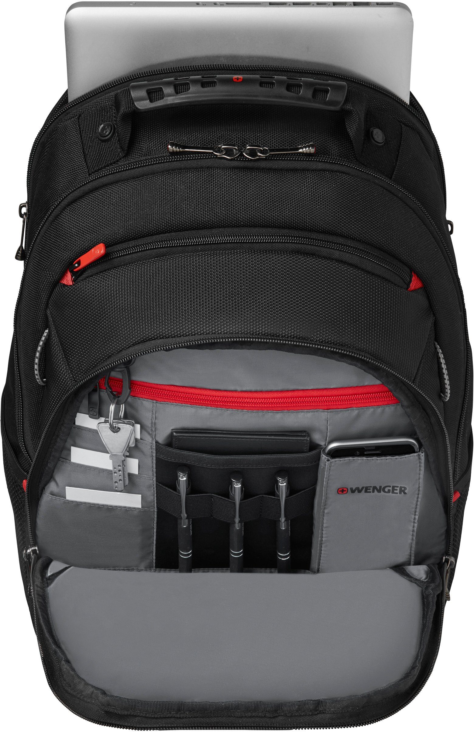 für 16 Zoll Legacy, bis Laptoprucksack schwarz/grau, Wenger Laptops