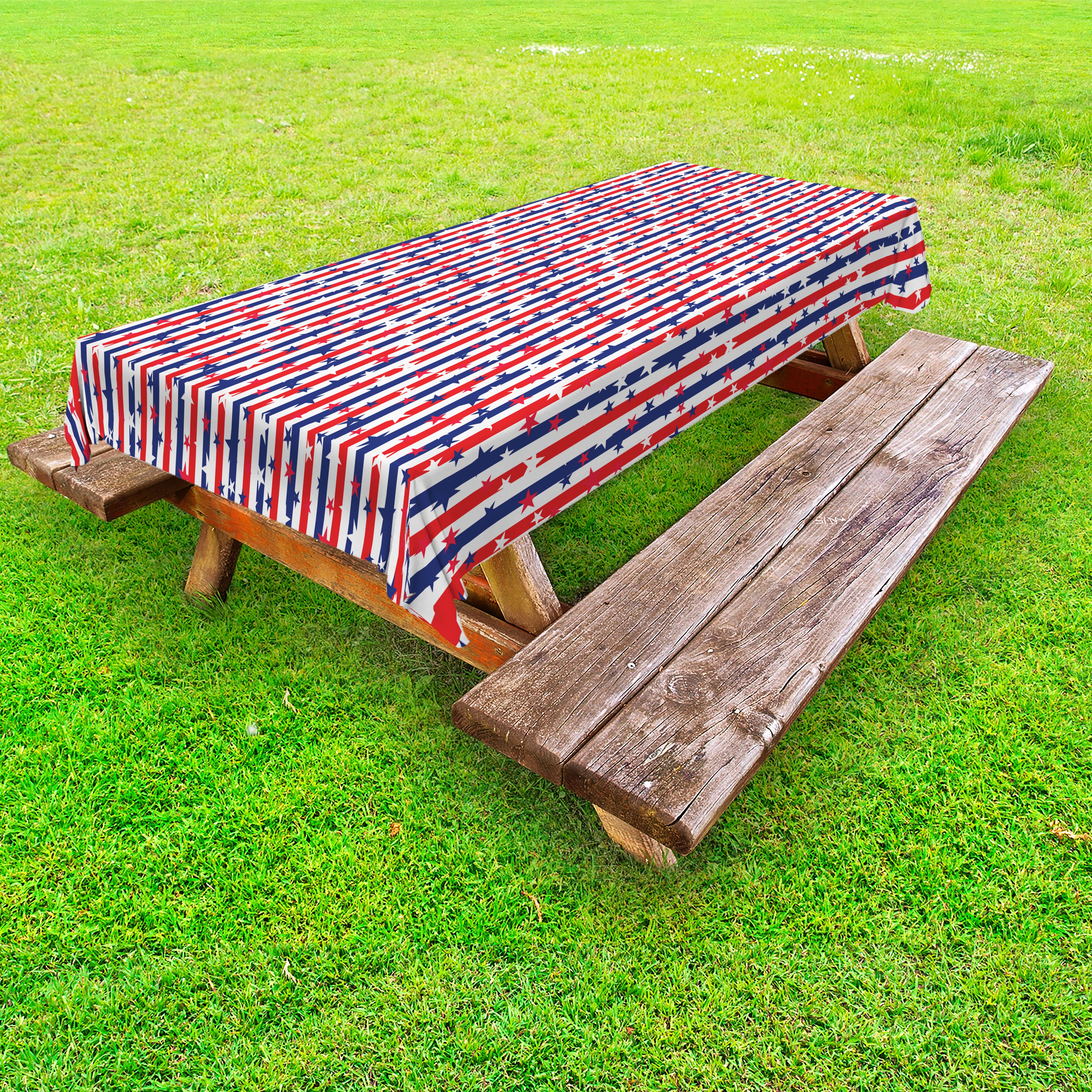 waschbare 4. Patriotische Picknick-Tischdecke, Design Abakuhaus dekorative Juli Kunst Tischdecke