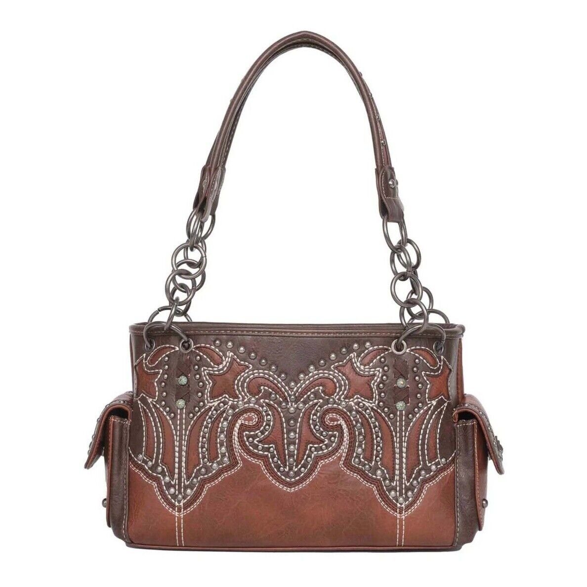 Westernlifestyle Geräumige Braun Westerntasche Schultertasche Handtasche