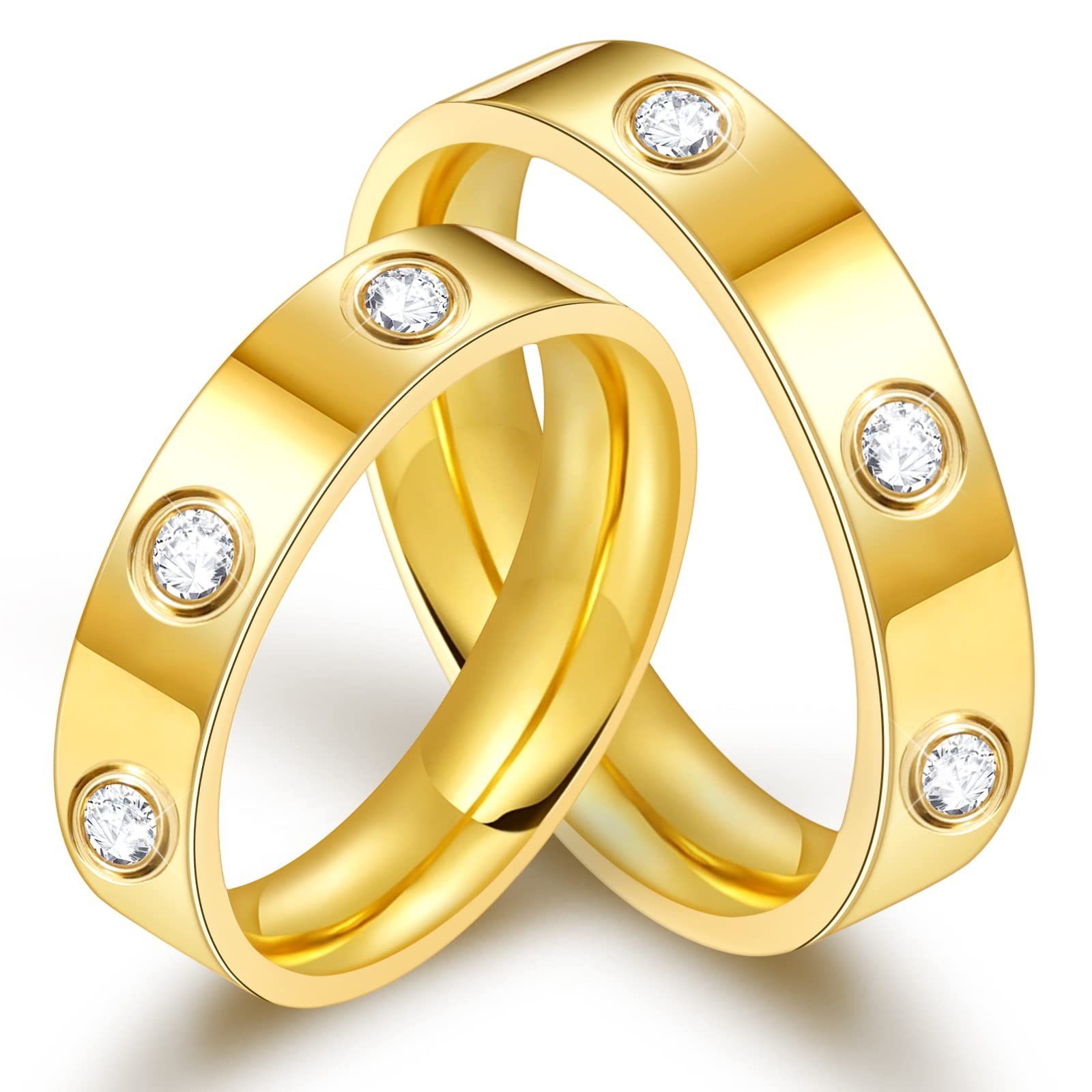 POCHUMIDUU Fingerring Gold Damen für Sterlingsilber Mode Trend 925er Ring, aus Zirkonia Silberschmuck Frauen