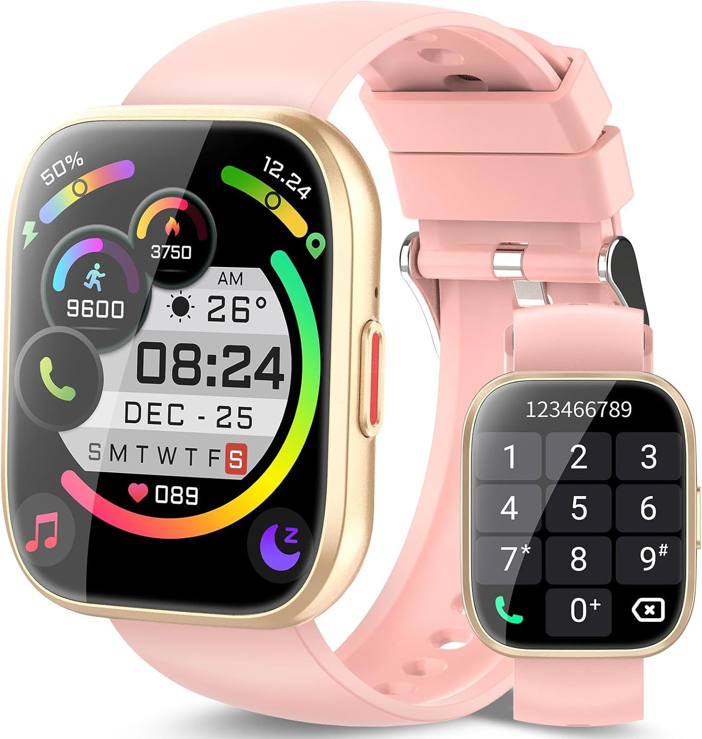 aycy Damen"s Herren"s GPS Fitness Tracker mit Herzfrequenz & SPO2 Messung Smartwatch (1,85 Zoll, Android/iOS), IP68 Wasserdicht, Schlafmonitor & 112 Sportmodi für Aktivität