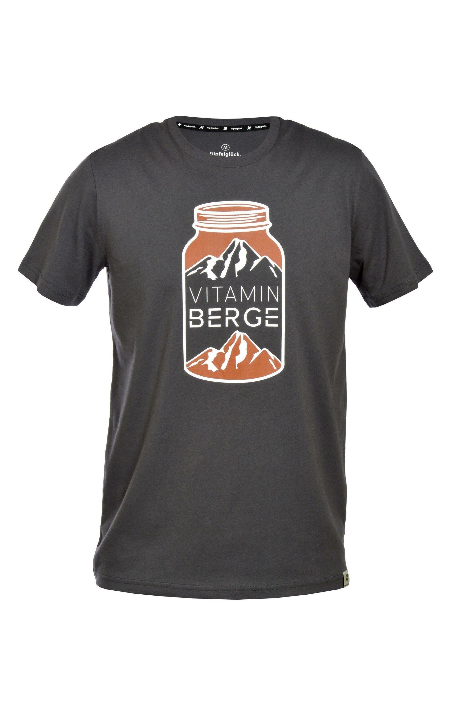 Gipfelglück T-Shirt George für Herren, Anthracite aus Bio-Baumwolle