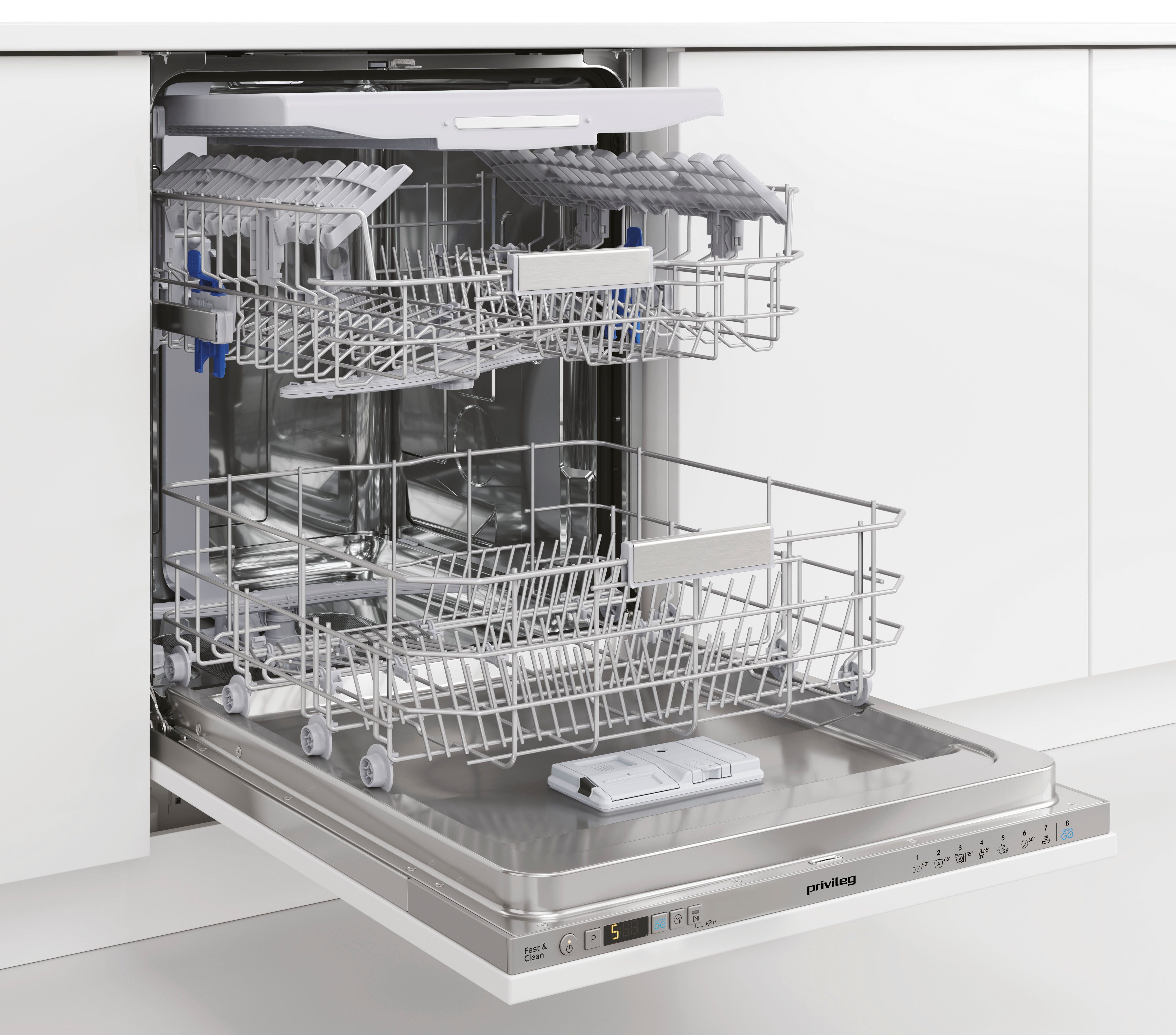 Privileg vollintegrierbarer Geschirrspüler P0I ECO D551 S, 14 Maßgedecke, Fast&Clean 28 Min. – das effektive Reinigungsprogramm unter 28 Minuten – Bild 4 von 5