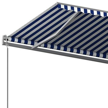 furnicato Markise Standmarkise Manuell Einziehbar 600x350 cm Blau/Weiß