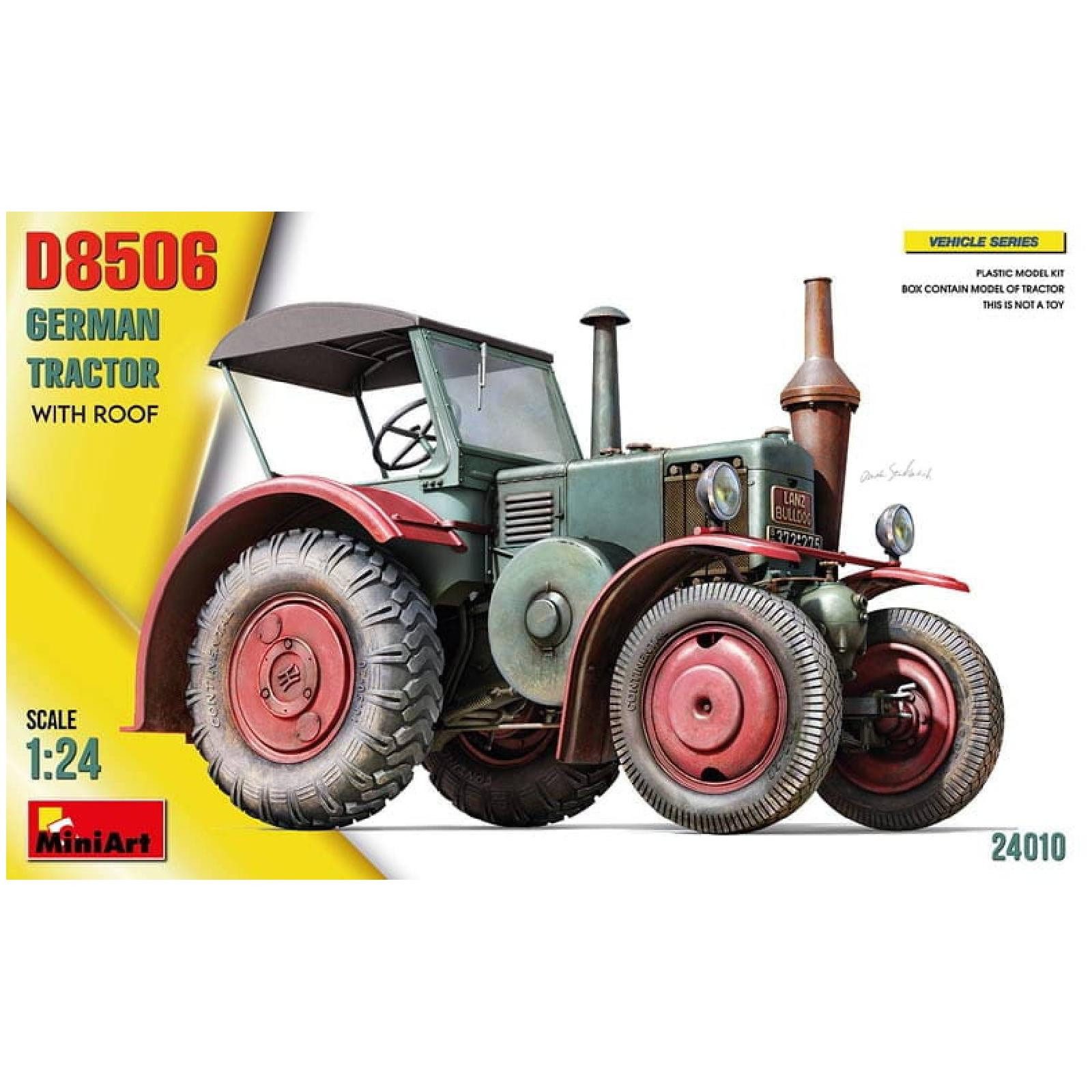 MiniArt Modellbausatz GERMAN TRACTOR D8506 WITH ROOF / 1:24, Maßstab 1:24