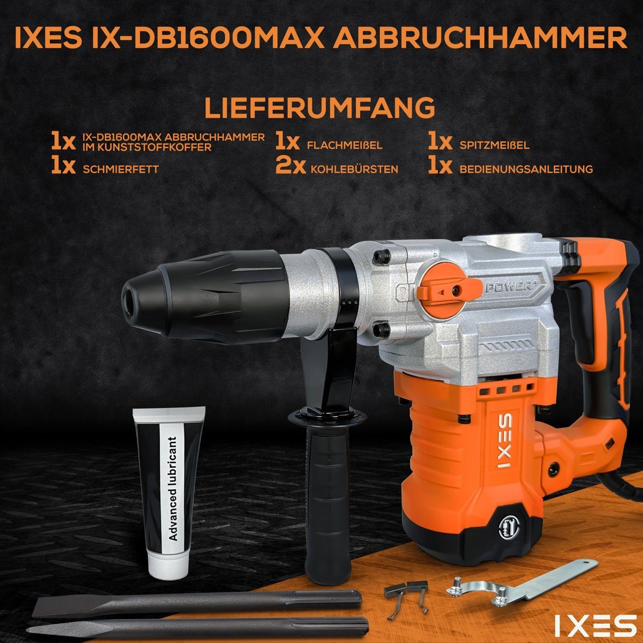 230 SDSMAX Bohrhammer 1600W Schlaghammer, Bohrhammer Scheppach 10J IX-DB1600Max IXES V Stemmhammer