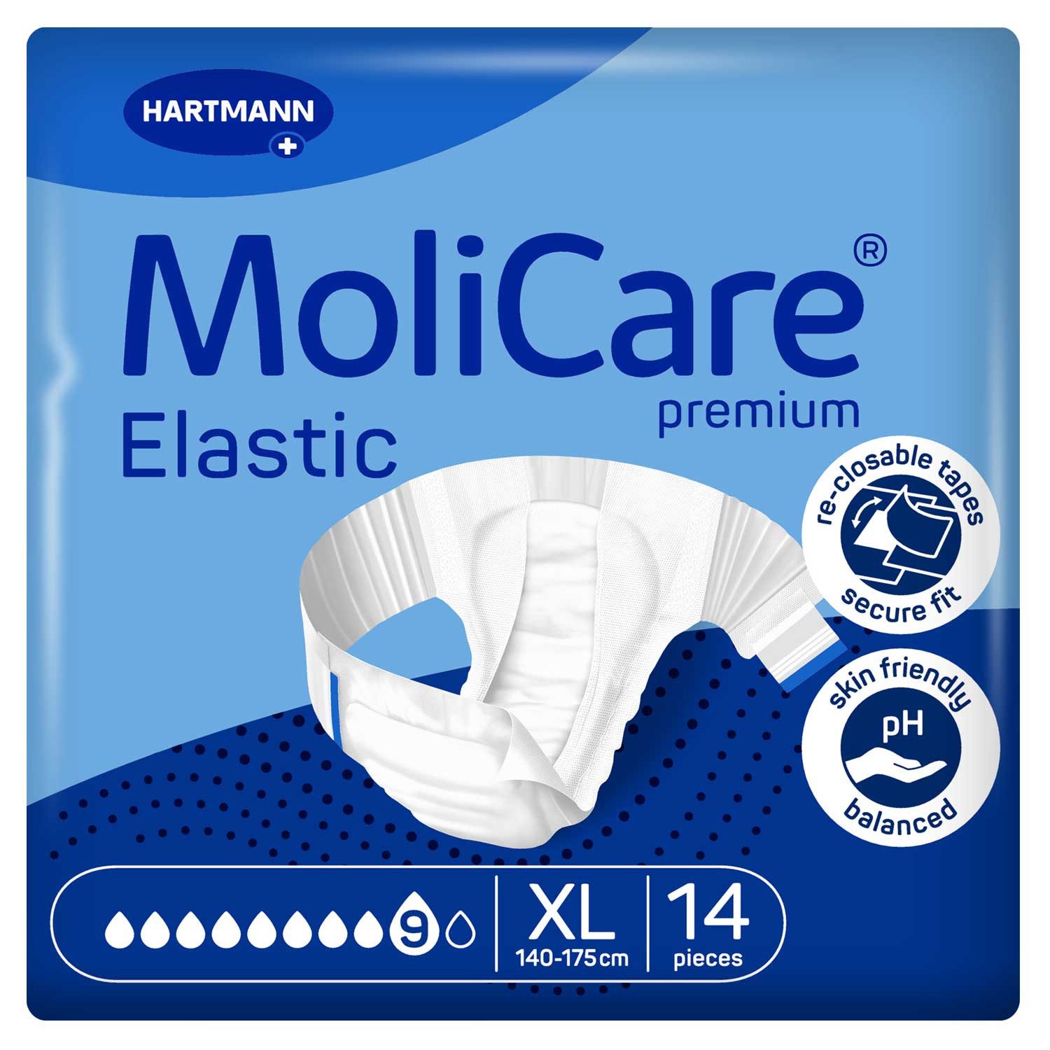 Inkontinenz-Einlage MoliCare® Premium Elastic 9 Tropfen - XL 4 x 14 Stück