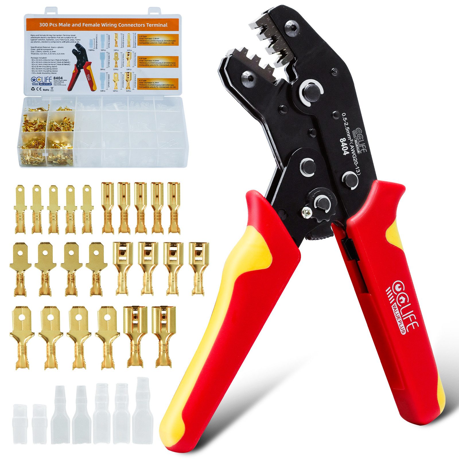 CCLIFE Zangenset Crimpzangen Aderendhülsen Crimper Crimpwerkzeuge Aderendhülsenzange