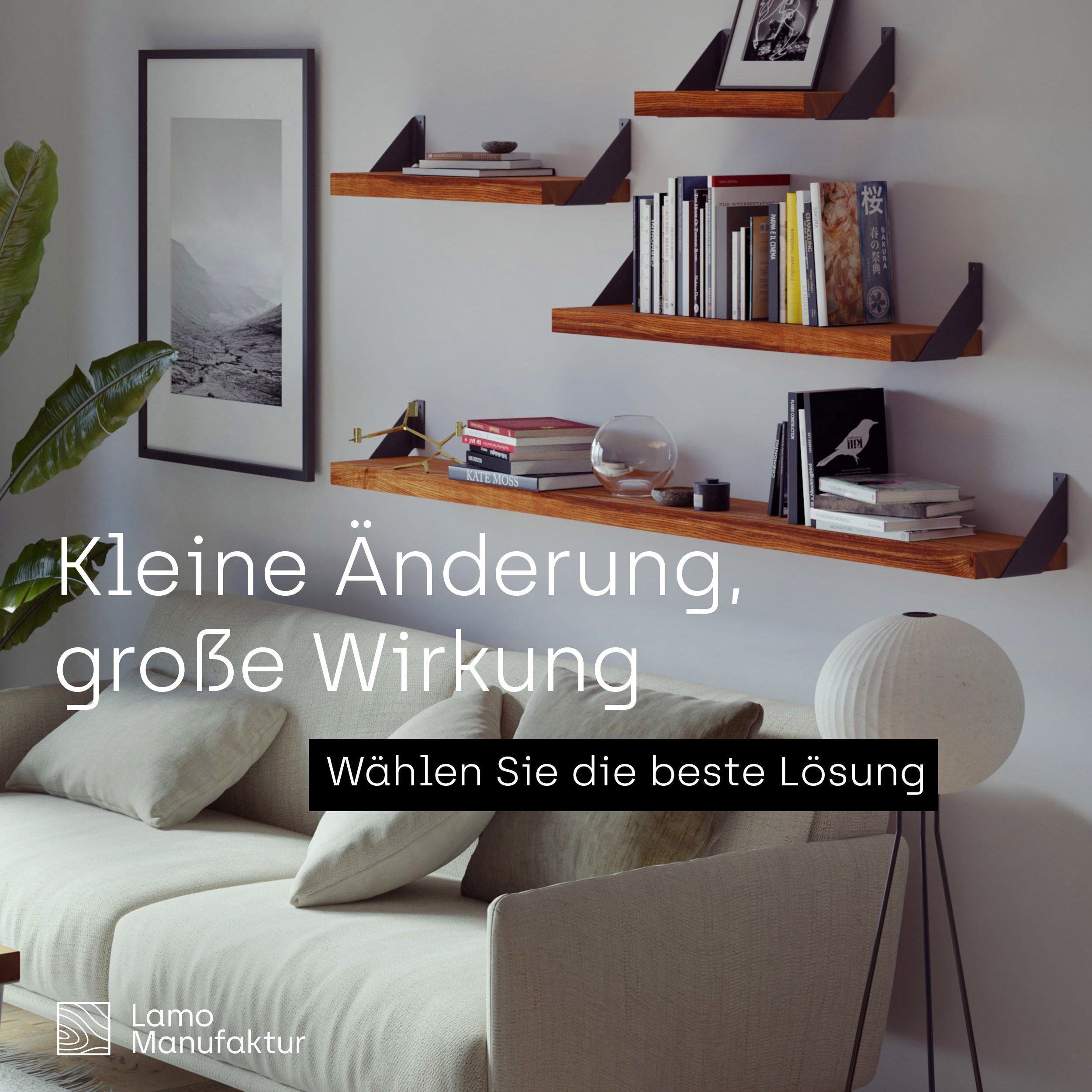 LAMO Manufaktur Wandregal Holz Gerade Regal günstig online kaufen