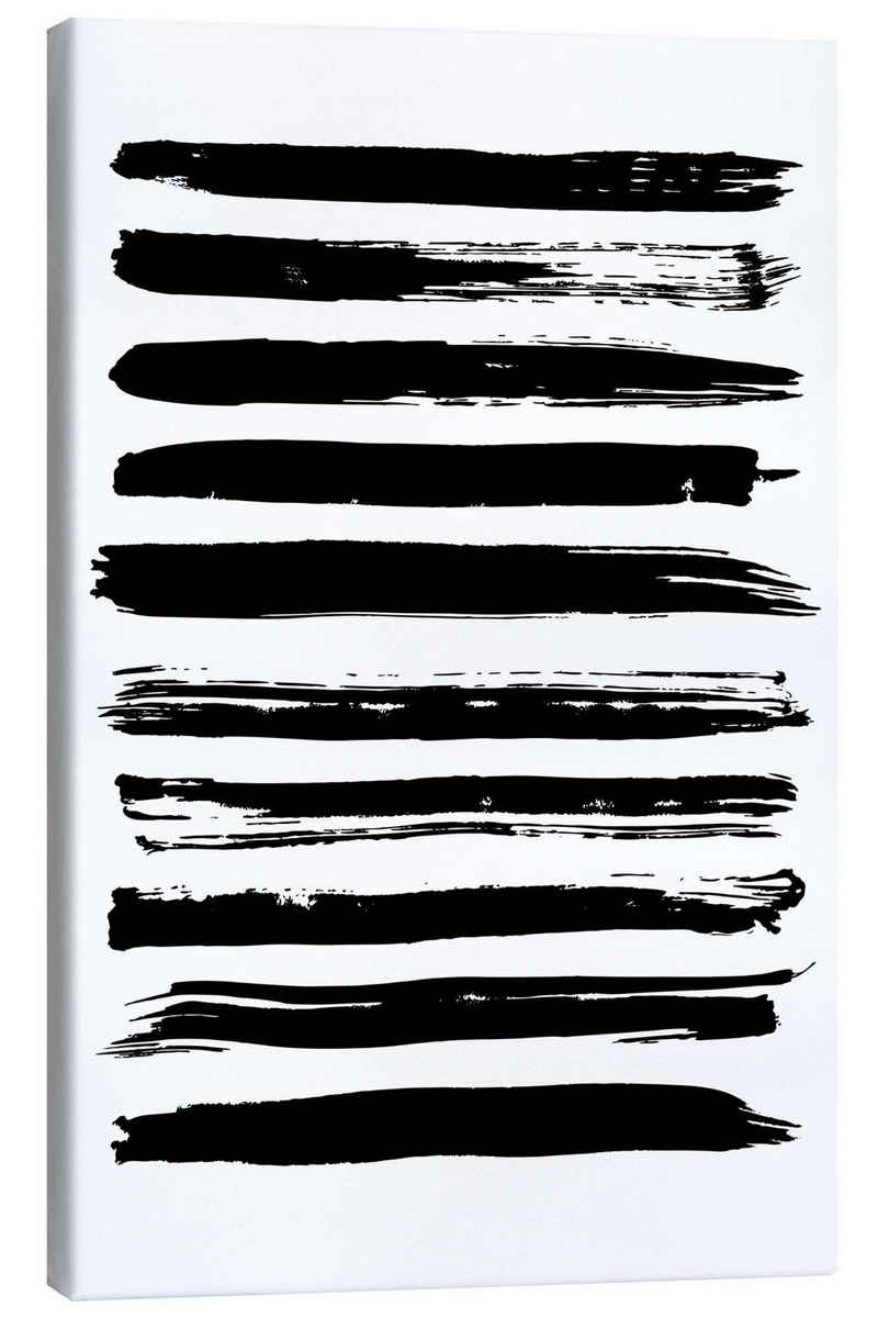Posterlounge Leinwandbild Editors Choice, Schwarze Linien auf Weiß, Wohnzimmer Skandinavisch Grafikdesign