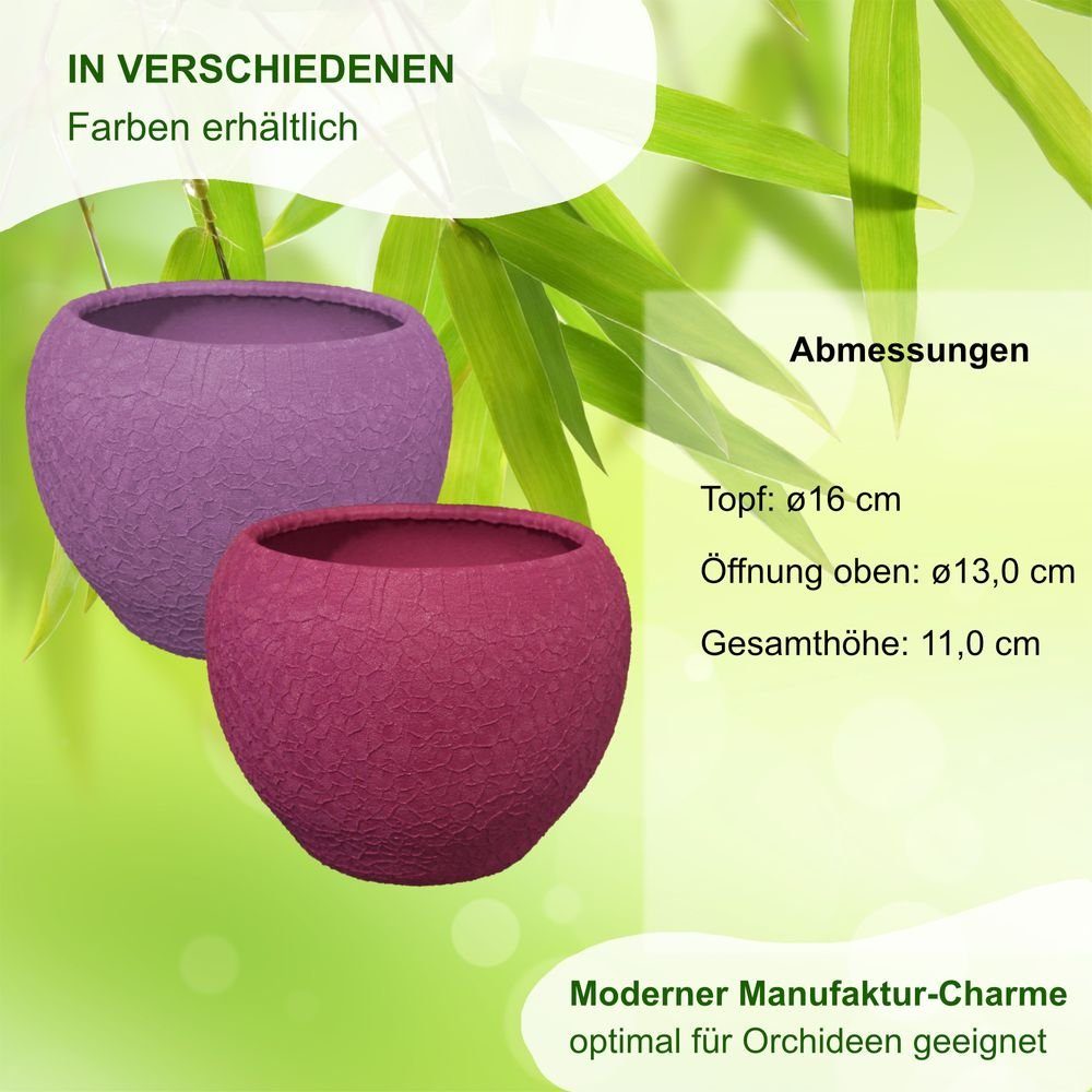 - Orchideekugeltopf ø16 Heimwerkercenter cm lavendel, Paloni Wohnambiente hochwertiges lizzard, Pia Übertopf