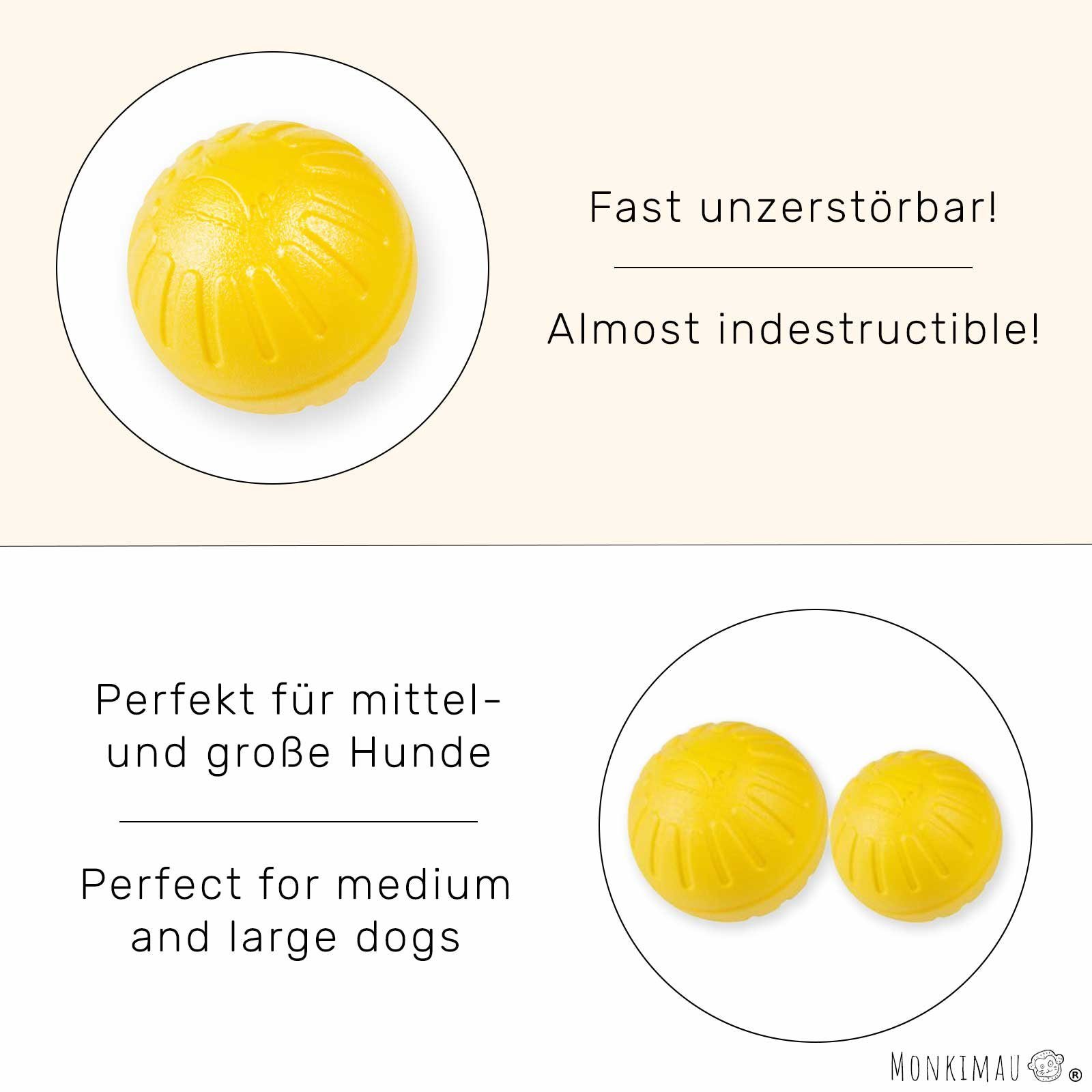 Monkimau Outdoor-Spielzeug Hundespielzeug unzerstörbar - Hunde Spielzeug Ba günstig online kaufen
