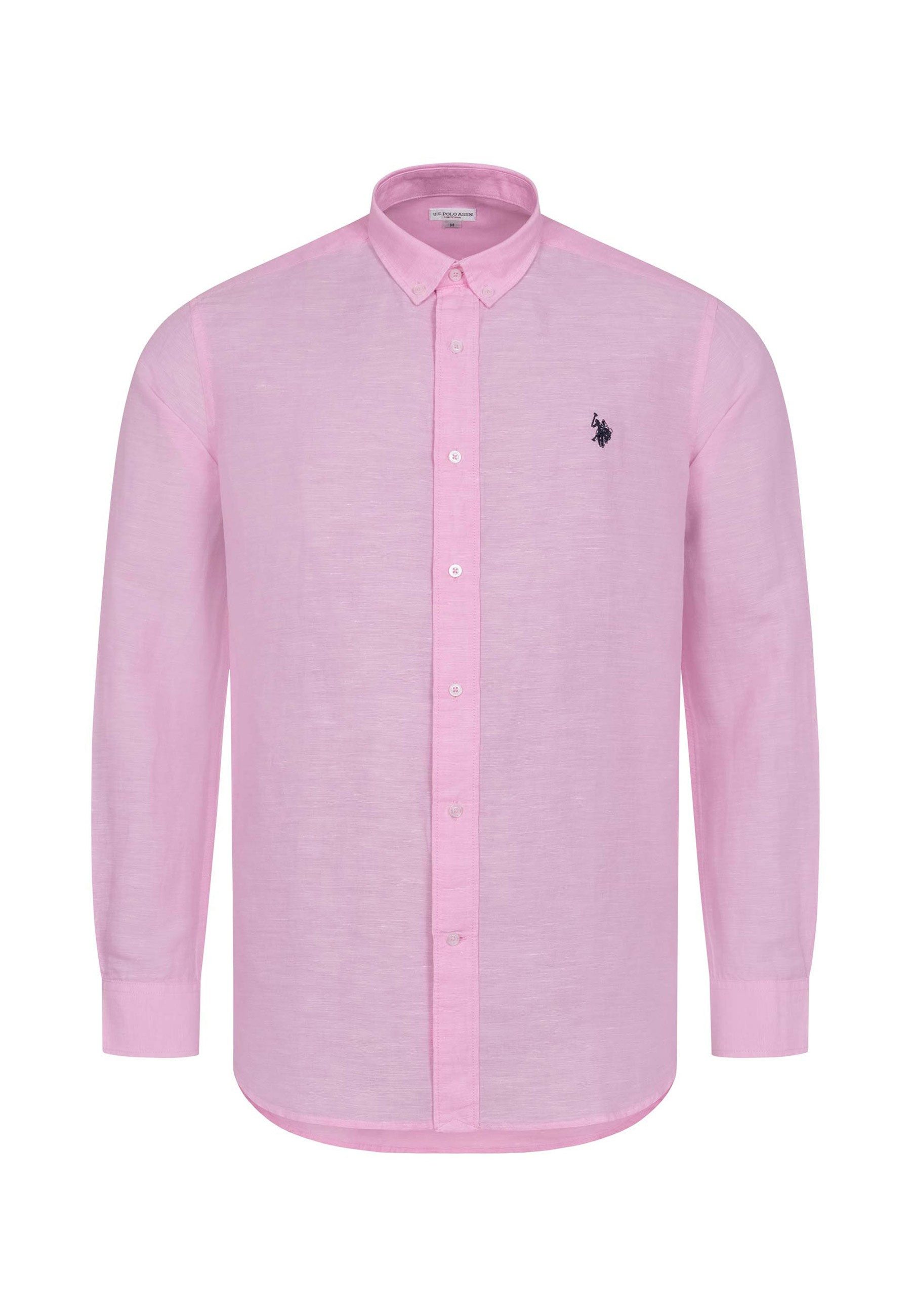 U.S. Polo Assn. Leinenhemd USBlaake Herren Leinenhemd – Sommerhemd luftig mit Button-Down-Kragen Leichtes Hemd aus Leinenmix mit Knopfleiste – Bild 5 von 5