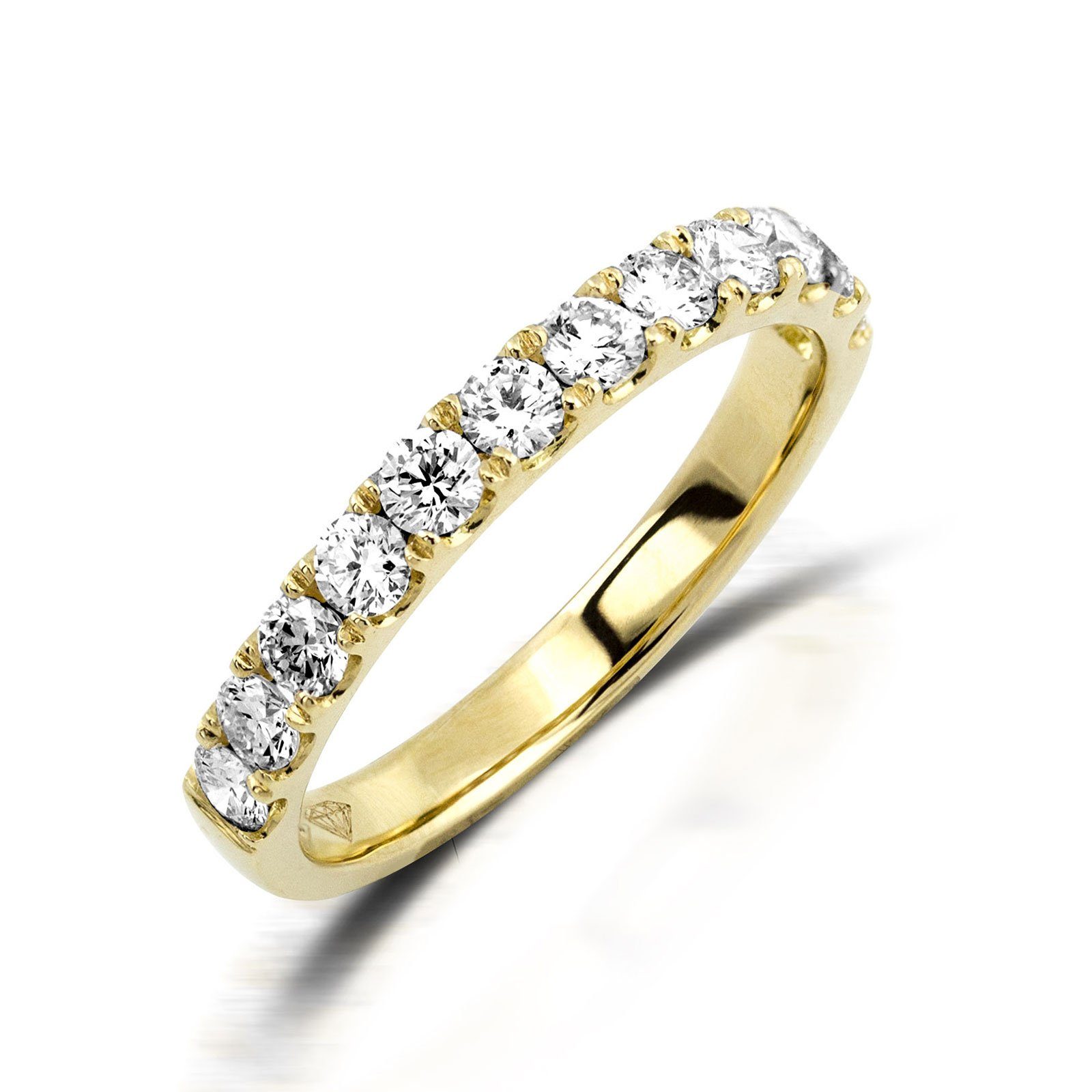 Stella-Jewellery Memoirering »750 Gelbgold Memory Ring mit Diamanten 0,42  ct.« (Memoryring), 11 x Diamanten zus. ca. 0,42 ct. Gelbgold Gr. 58