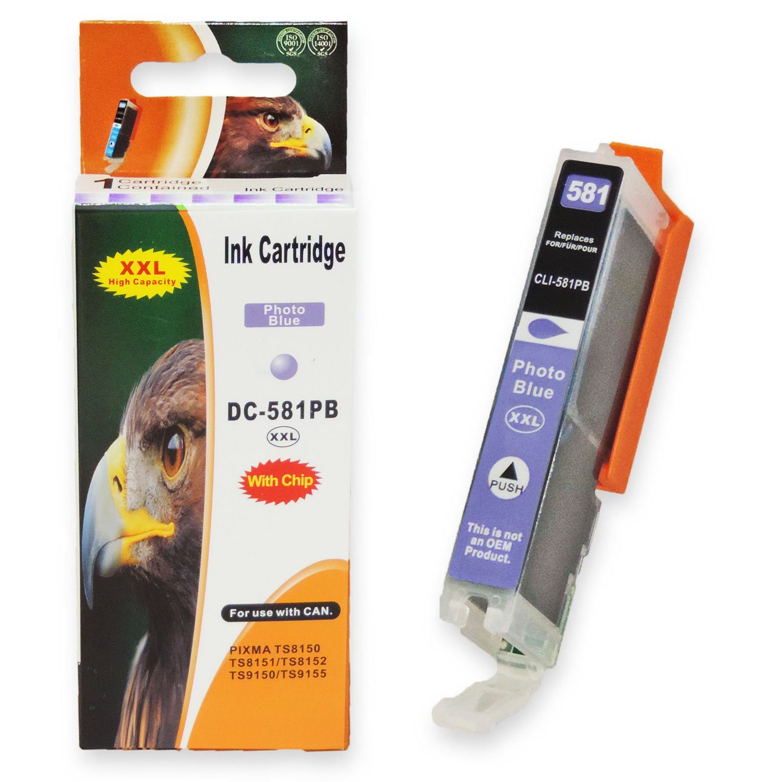 Kompatibel Canon 1999C001, CLI-581 XXL Foto-Blau Tintenpatrone (Einzelpatrone, 9155)