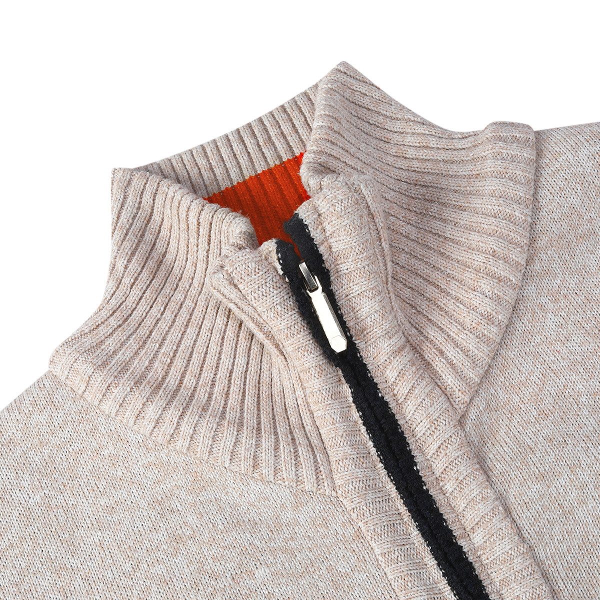 Allthemen Cardigan gefütterte Strickjacke Grobstrick Pullover Warm Übergangsjacke Winter – Bild 4 von 5