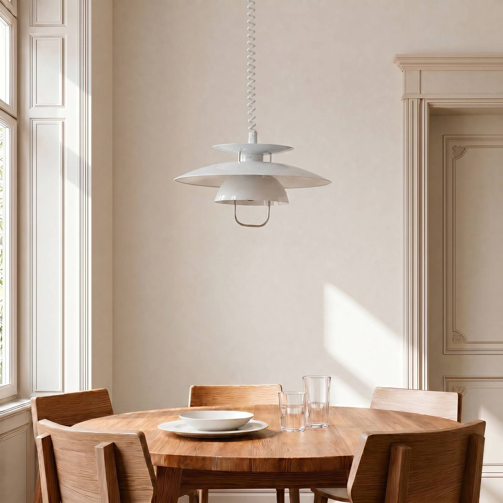 Lindby Hängeleuchte Nadija, Metall, Weiß IP20, 1 x 60 W