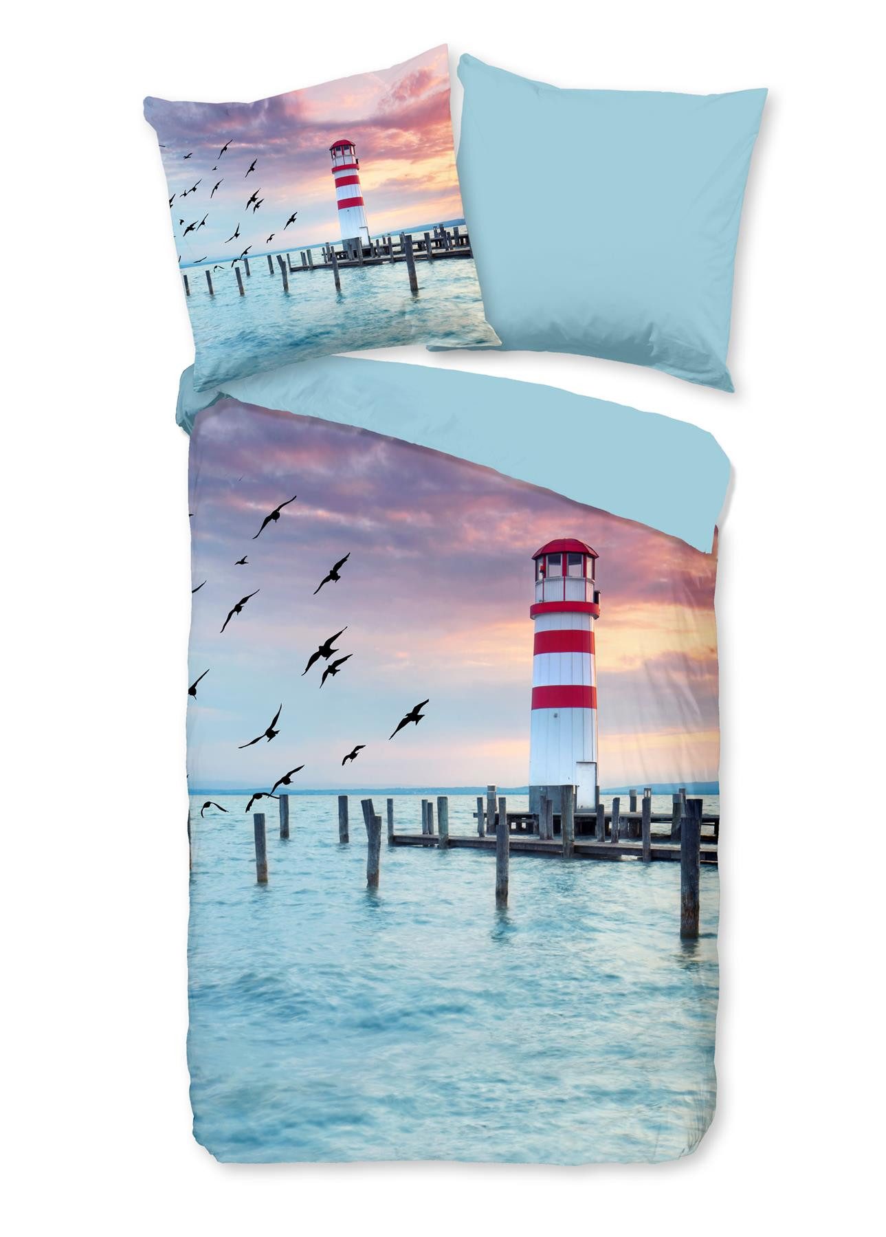 Pure Bettwäsche Renforcé Bettwäsche 135 X 200 cm + 1 x 80 X 80 cm Lighthous günstig online kaufen