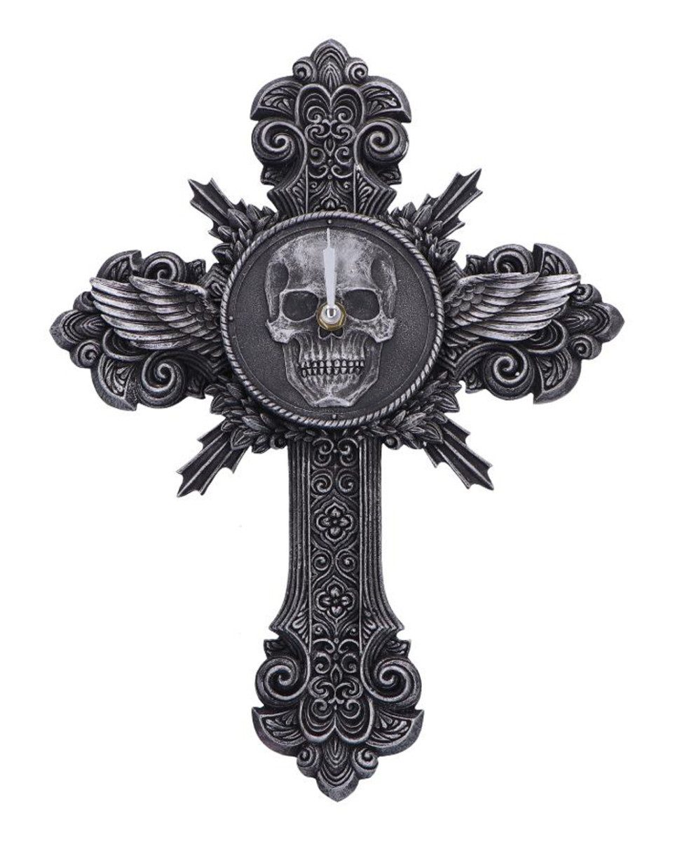 Horror-Shop Dekofigur Memento Horas Gothic Wanduhr 37,5cm als Wohnaccess