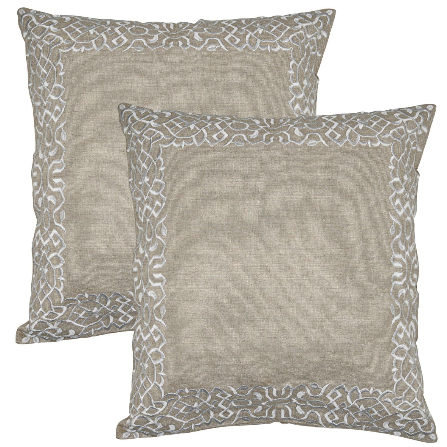 Marrakesch Orient & Mediterran Interior Zierkissen 2er Set Boho Kissenbezug Frisia edel aus Baumwolle in Weiß 40 x 40 cm, (2 St)