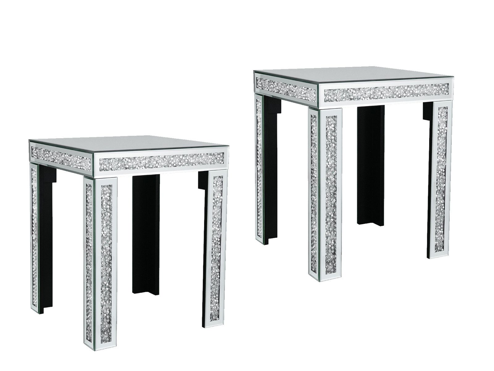 MIRRORS AND MORE Couchtisch (2er Set), Nachttisch verspiegelt ausgefallene Beistelltische für Sofas Höhe 50cm