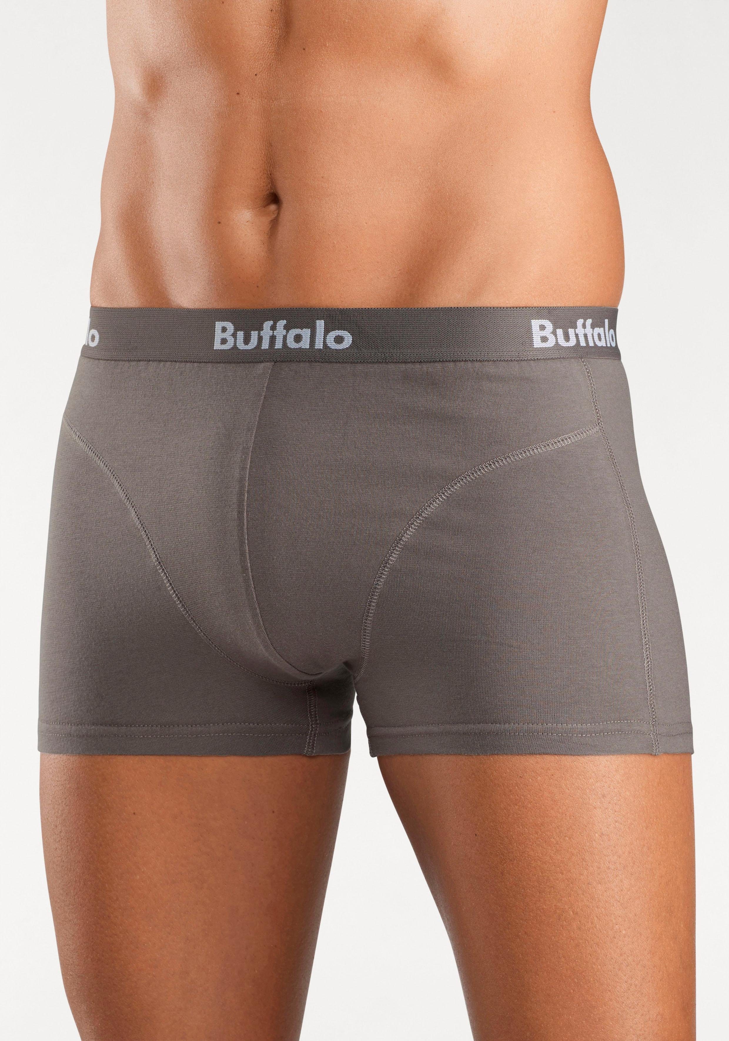 petrol, (Packung, grau vorn lila, mit 3-St) Boxer Buffalo Overlock-Nähten