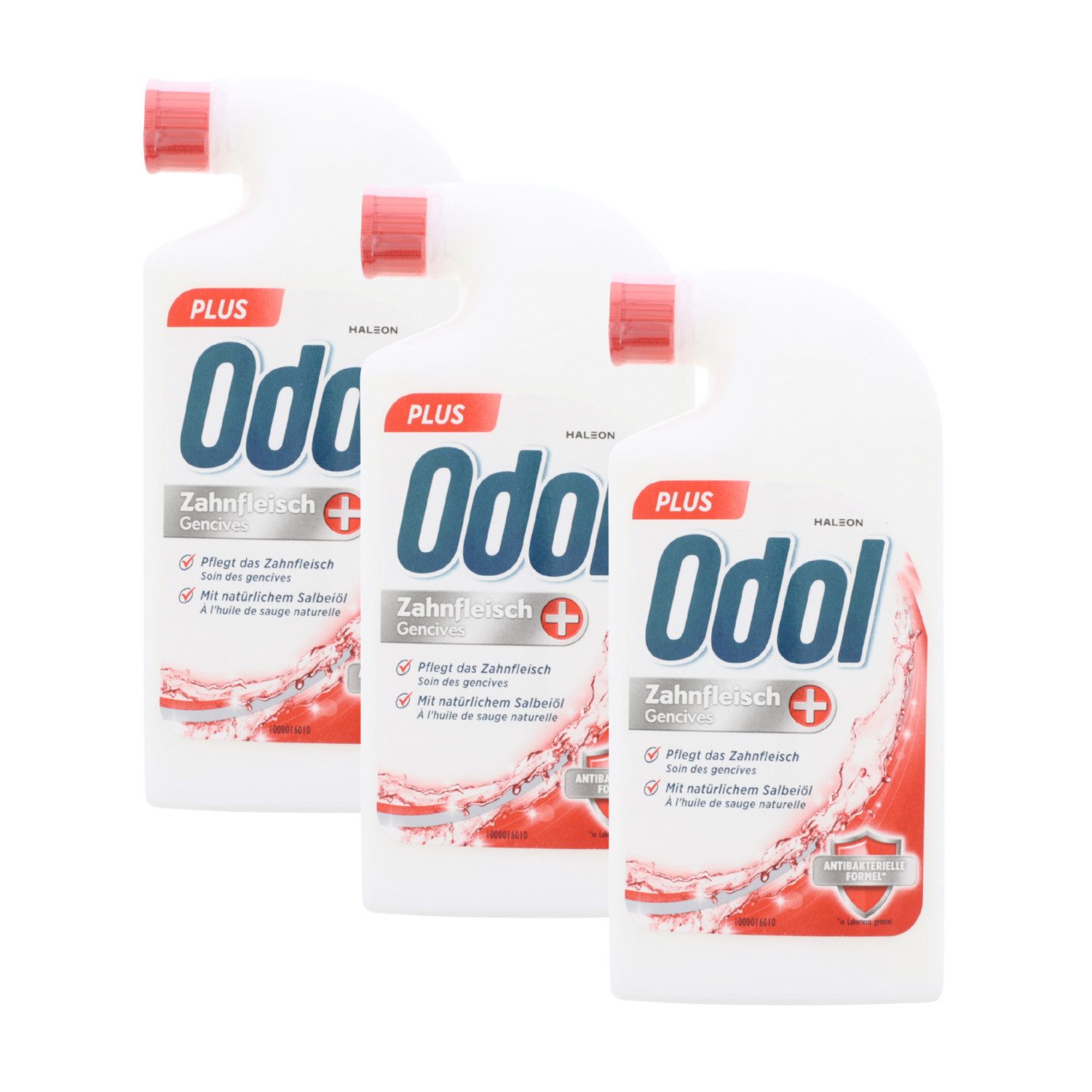 Odol Mundspülung 3 x Odol Plus Zahnfleisch + Alkoholfreies Жидкость для полоскания рта je 125ml Mit Salb