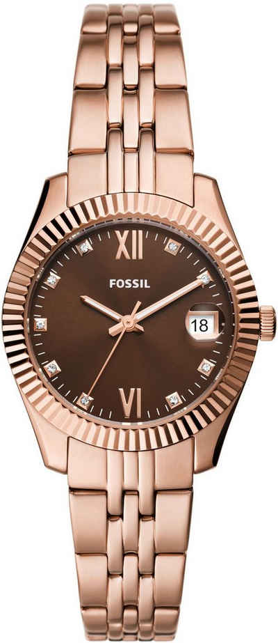 Fossil Quarzuhr SCARLETTE MINI, ES5324, Armbanduhr, Damenuhr, Datum, analog
