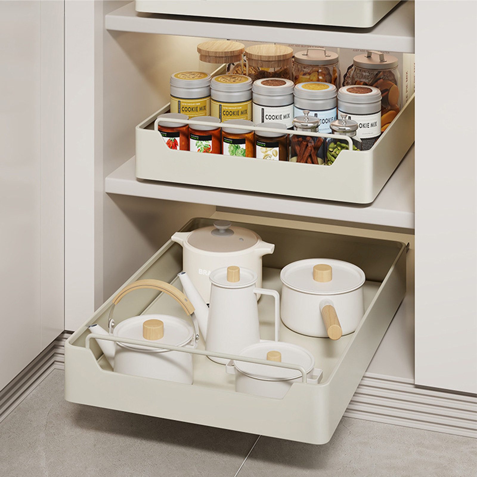 GarveeMore Küchenorganizer-Set Ausziehbarer Schrank-Organizer, ausziehbare Vorratsregale, Schubladen – Bild 5 von 5