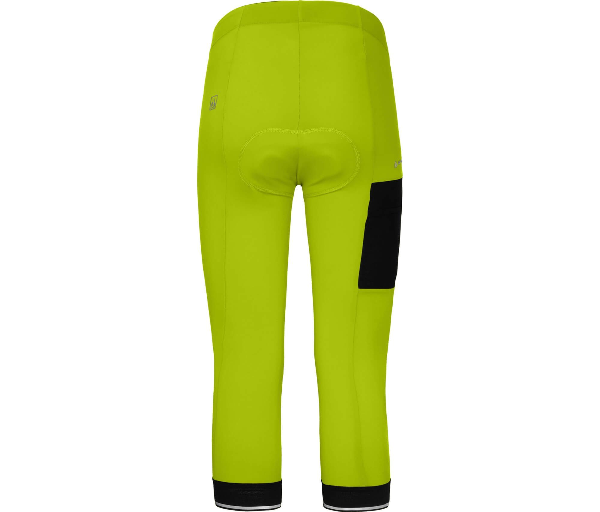 Bergson Fahrradhose SUNDRA COMFORT 3/4 leuchtend Radhose, grün tight, Normalgrößen, Capri (mit bielastisch, Sitzpolster) Damen