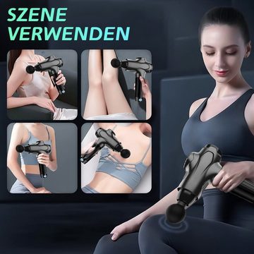 Welikera Massagepistole Massagepistole, 7-stufig einstellbar, leise, 12 austauschbare Köpfe