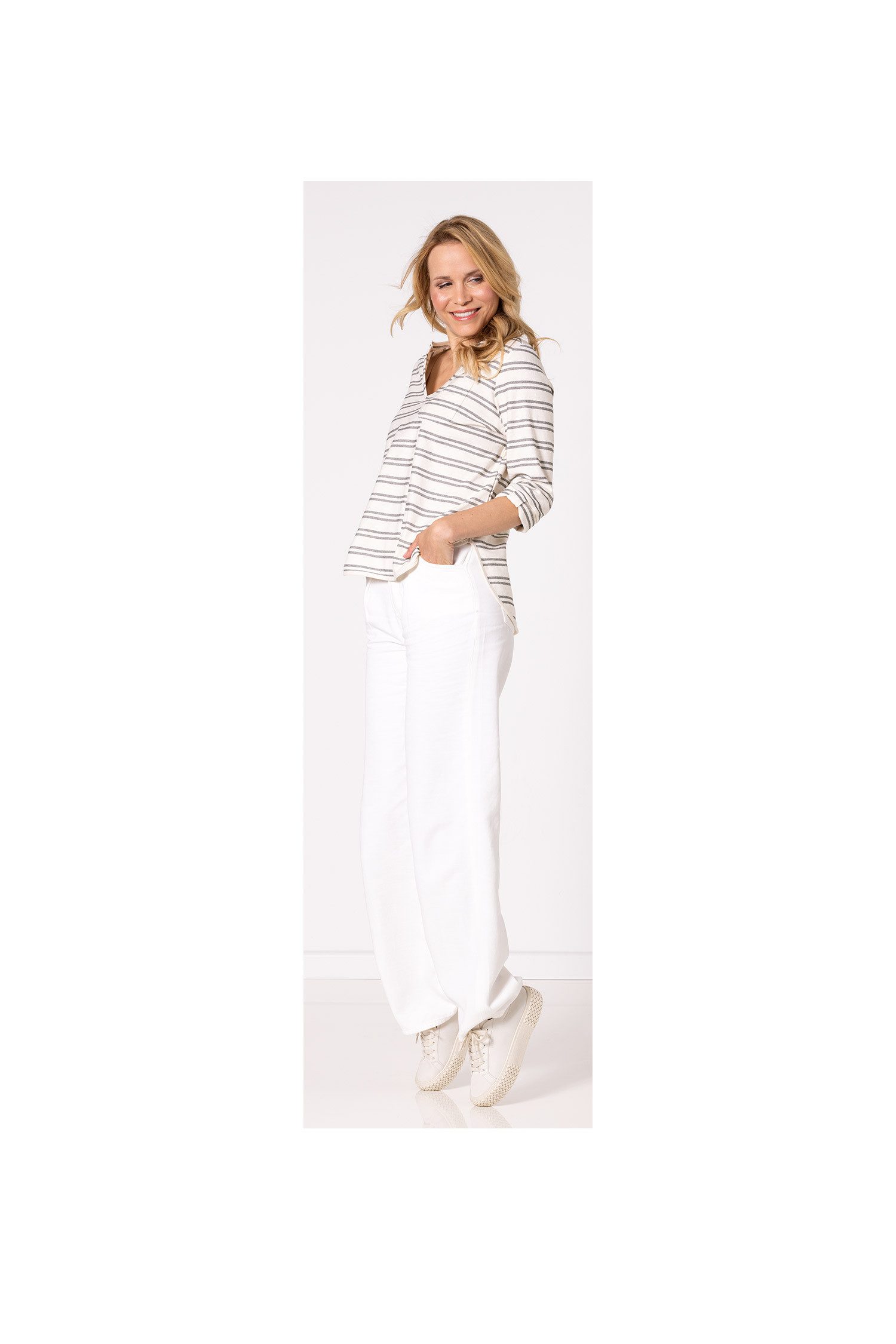 SER 3/4-Arm-Shirt Tunika Shirt Ringel W5250105 günstig online kaufen