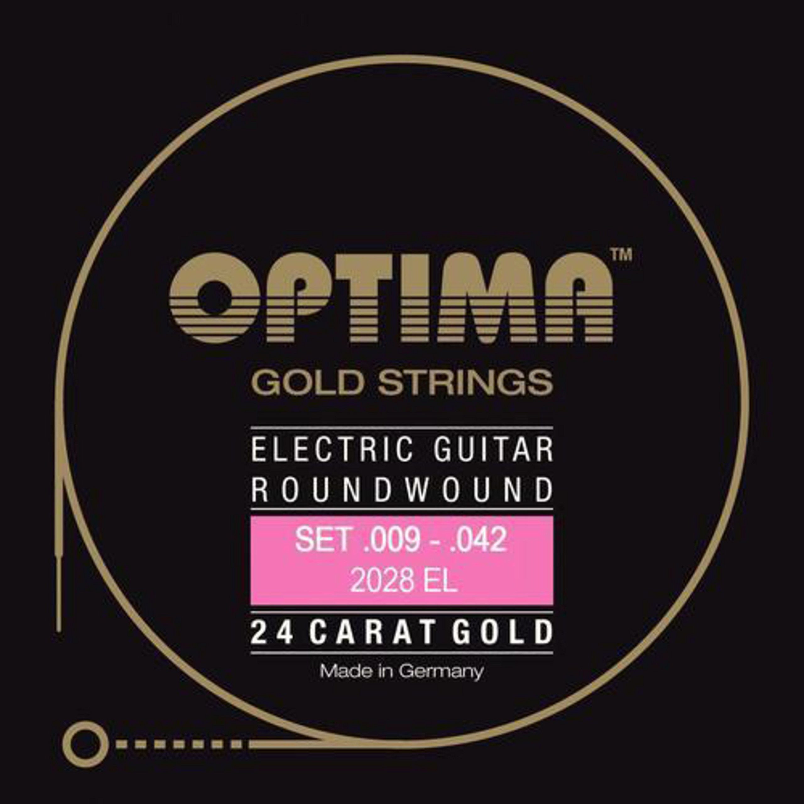 Optima Saiten, (E-Git.Saiten09-42GoldStrings Extra Light 2028EL), Gold Strings Extra Light 2028EL - E-Gitarrensaiten