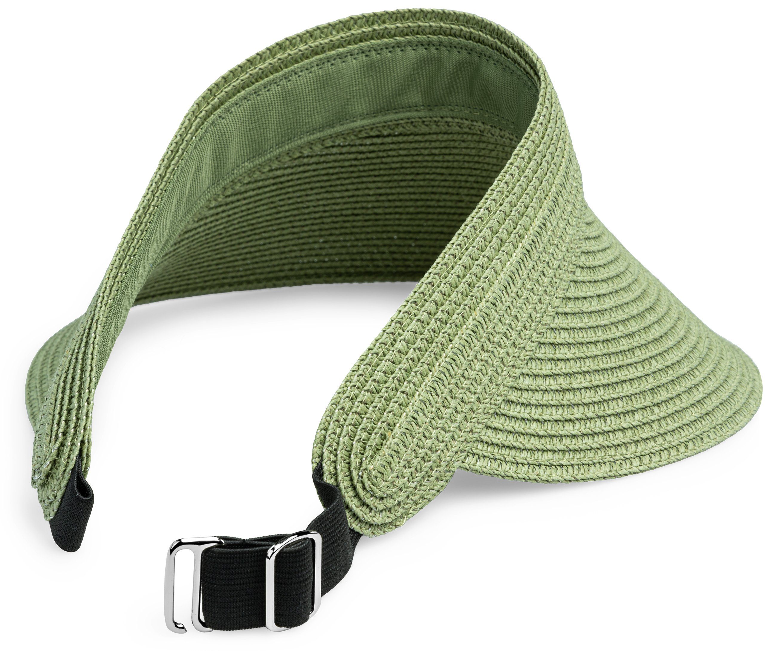 Caspar Strohhut HT027 verstellbare leichte Damen Sommer Schirmmütze Sonnenvisor