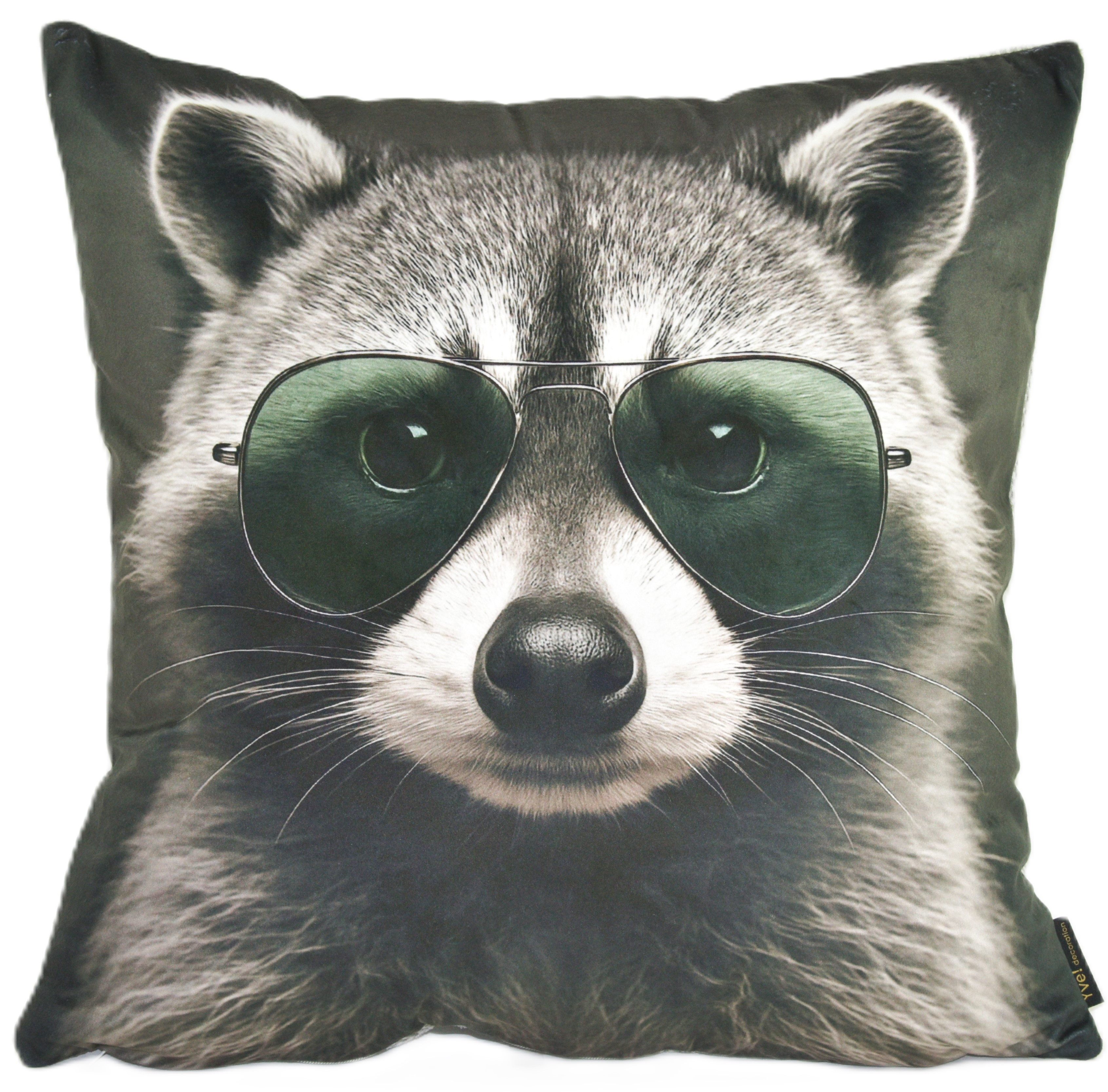 Yve! Decoration Kissenhülle Zierkissenhülle Waschbär Bill verschiedene Motive ca. 45 x 45 cm, (1 Stück), niedlich lustig dekorativer Kissenbezug