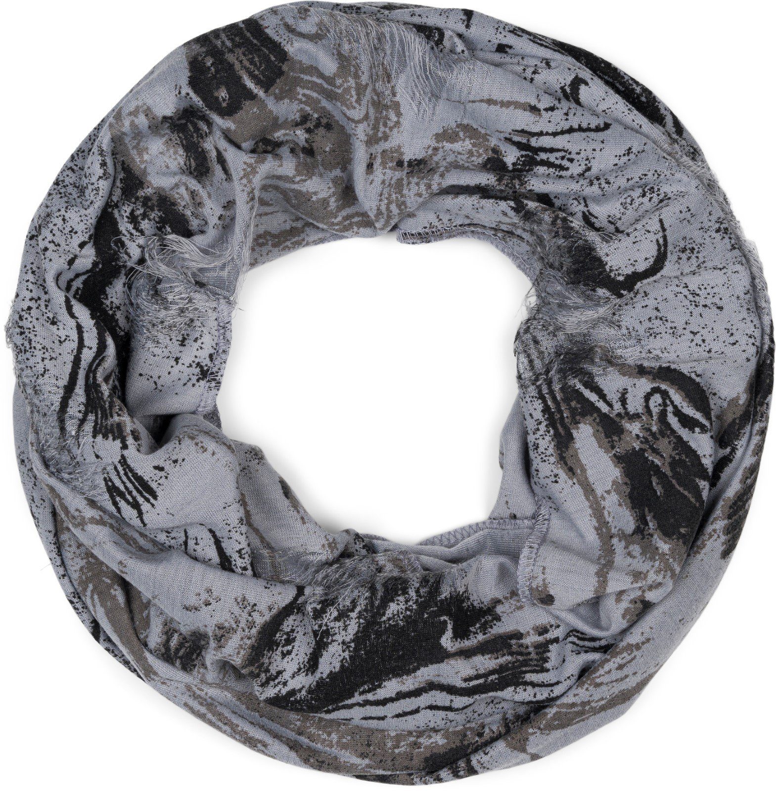 styleBREAKER Loop Gemusterter Loop Schal im Destroyed used Look, (1-St) günstig online kaufen