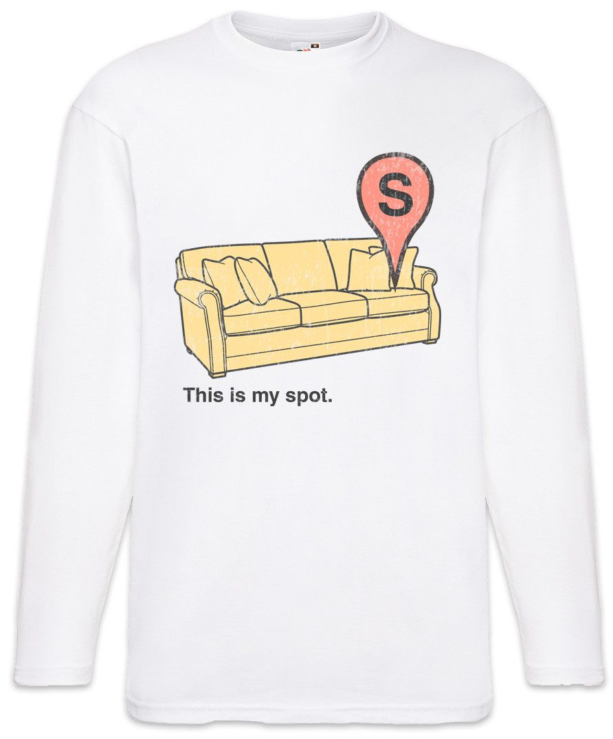 Langarmshirt This Is My Spot Langarm T-Shirt Faultier Couch Bett Schlafern Sleep