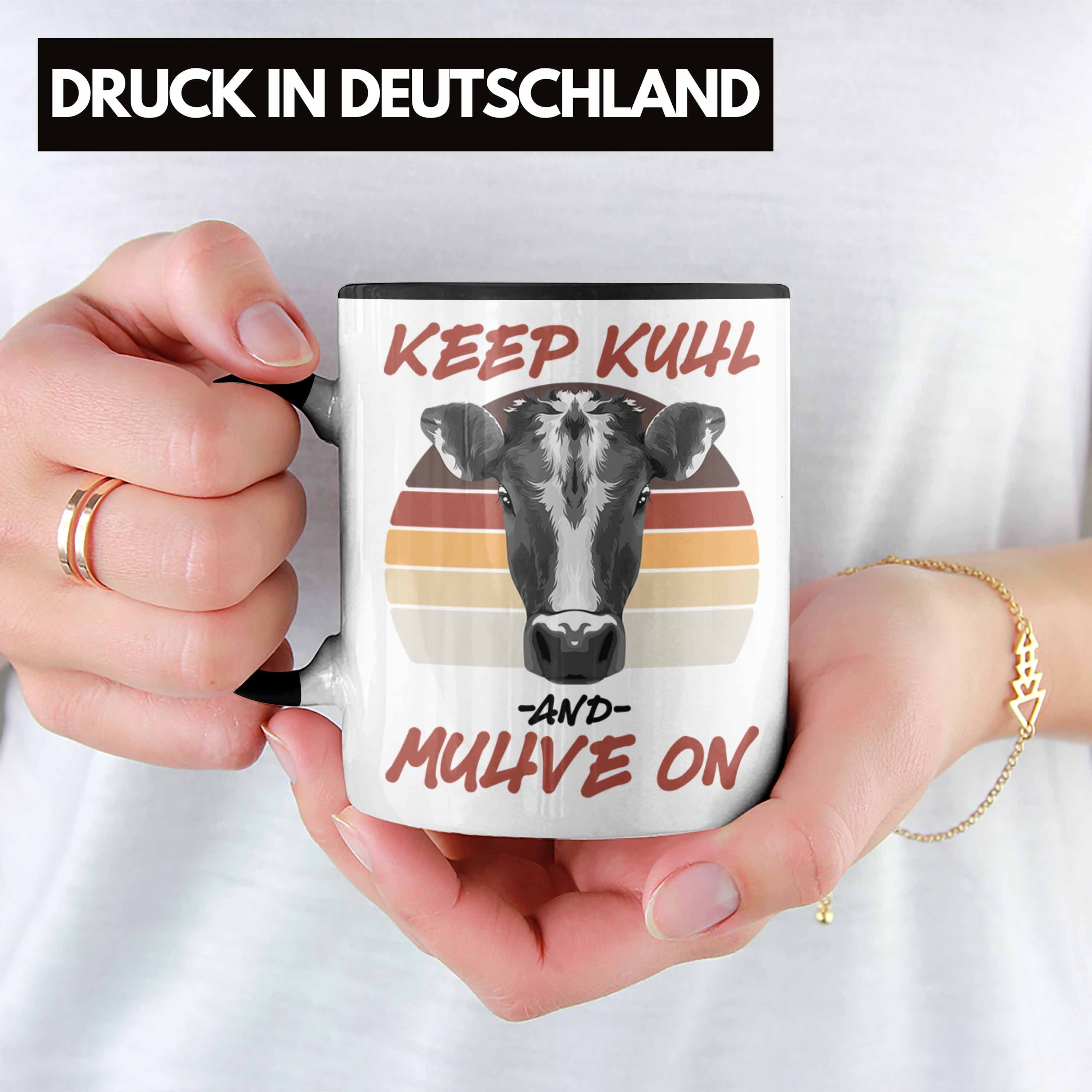 Keep Muhve Trendation Spruch Geschenk Landwirt Bauer Schwarz Kuhl Lustiger Tasse - On And Trendation Tasse