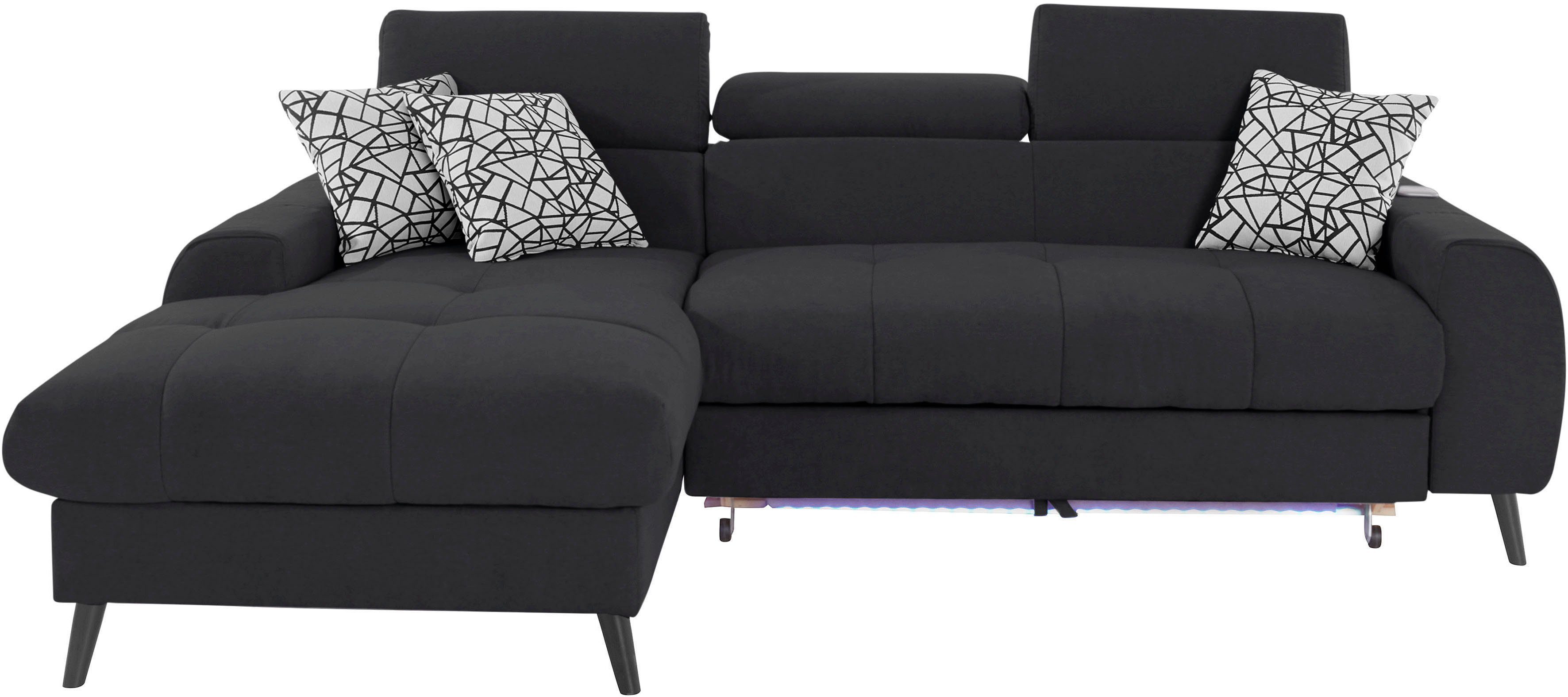 COTTA Ecksofa "Mia L-Form mit 3 Zierkissen", wahlweise mit Bettfunktion, Be günstig online kaufen