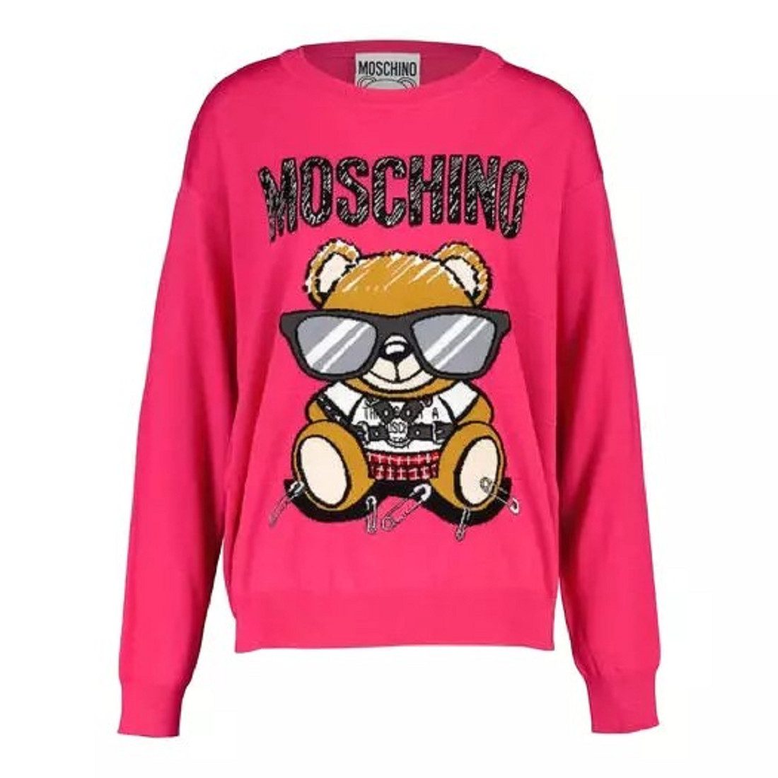 Moschino Wollpullover Moschino Couture E A0931 Damen Strick Пуловеры. Wollpullover Unifarben, mit Rundhalsausschnitt