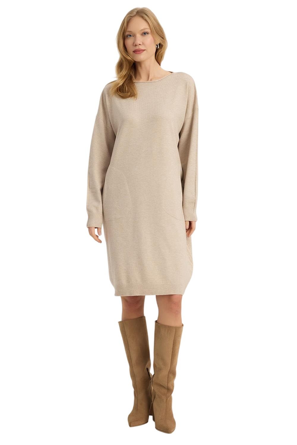 HomeStore Minikleid Weit geschnittenes Strickkleid